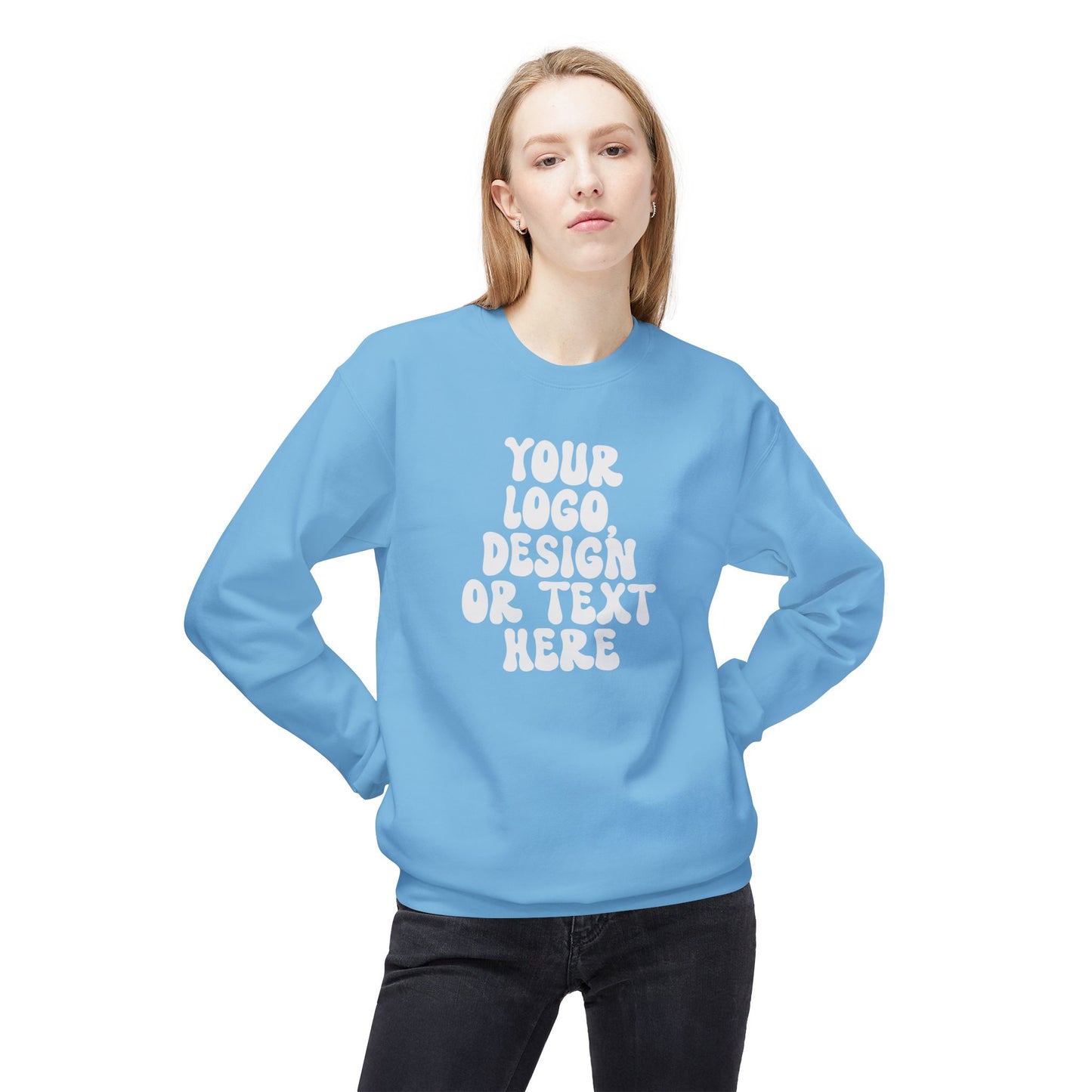 CUSTOM Text, Design or Logo - Unisex Crewneck Sweatshirt (Adult)