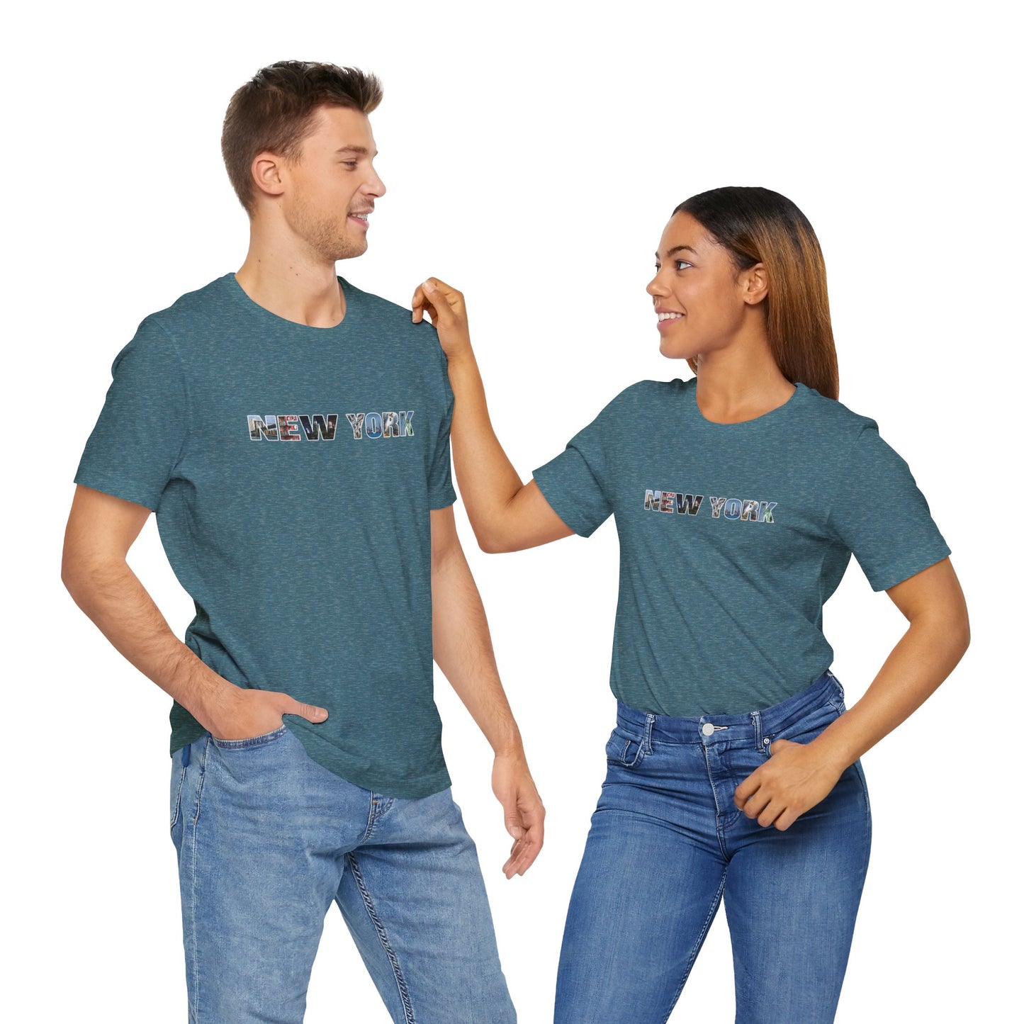 New York City Collage Shirt – Unisex T-Shirt with “NEW YORK” Photo Letter Design