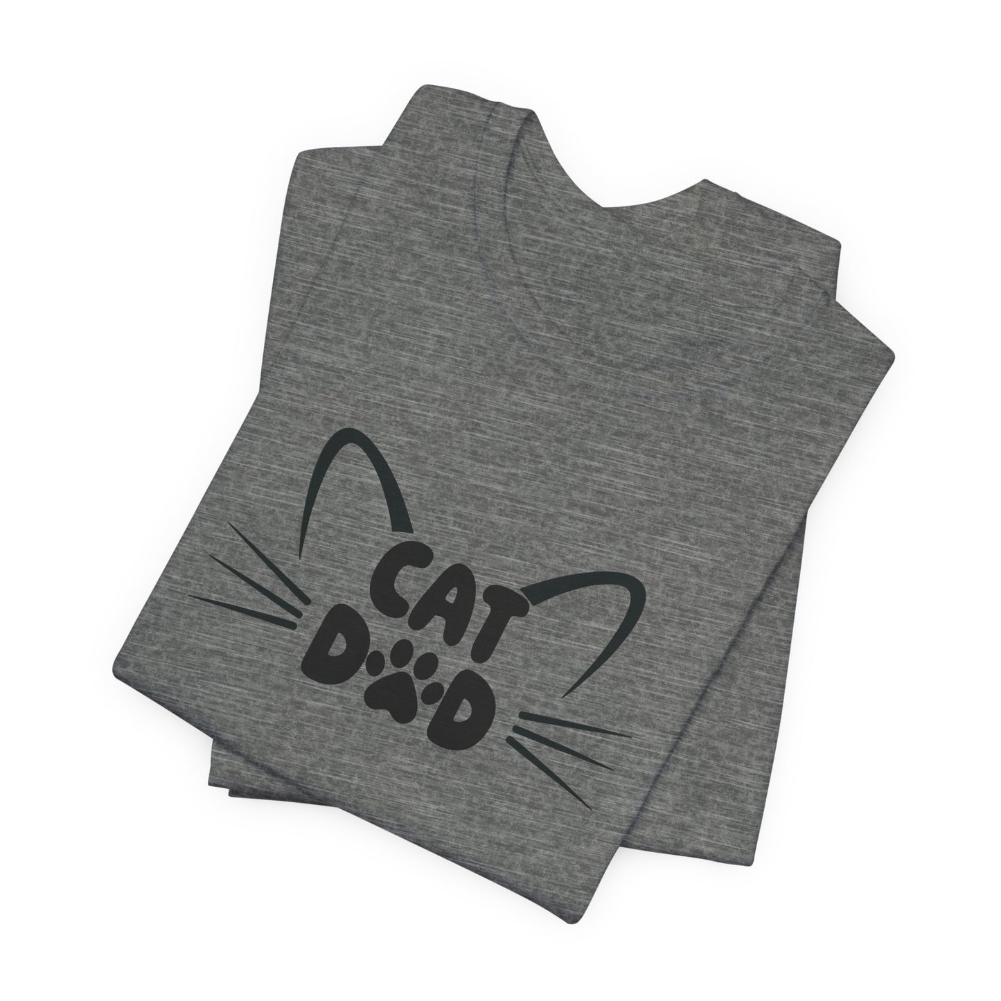 Cat Dad T-Shirt, Cute Cat Ears & Whiskers Design, Paw Print Graphic, Cat Lover Shirt