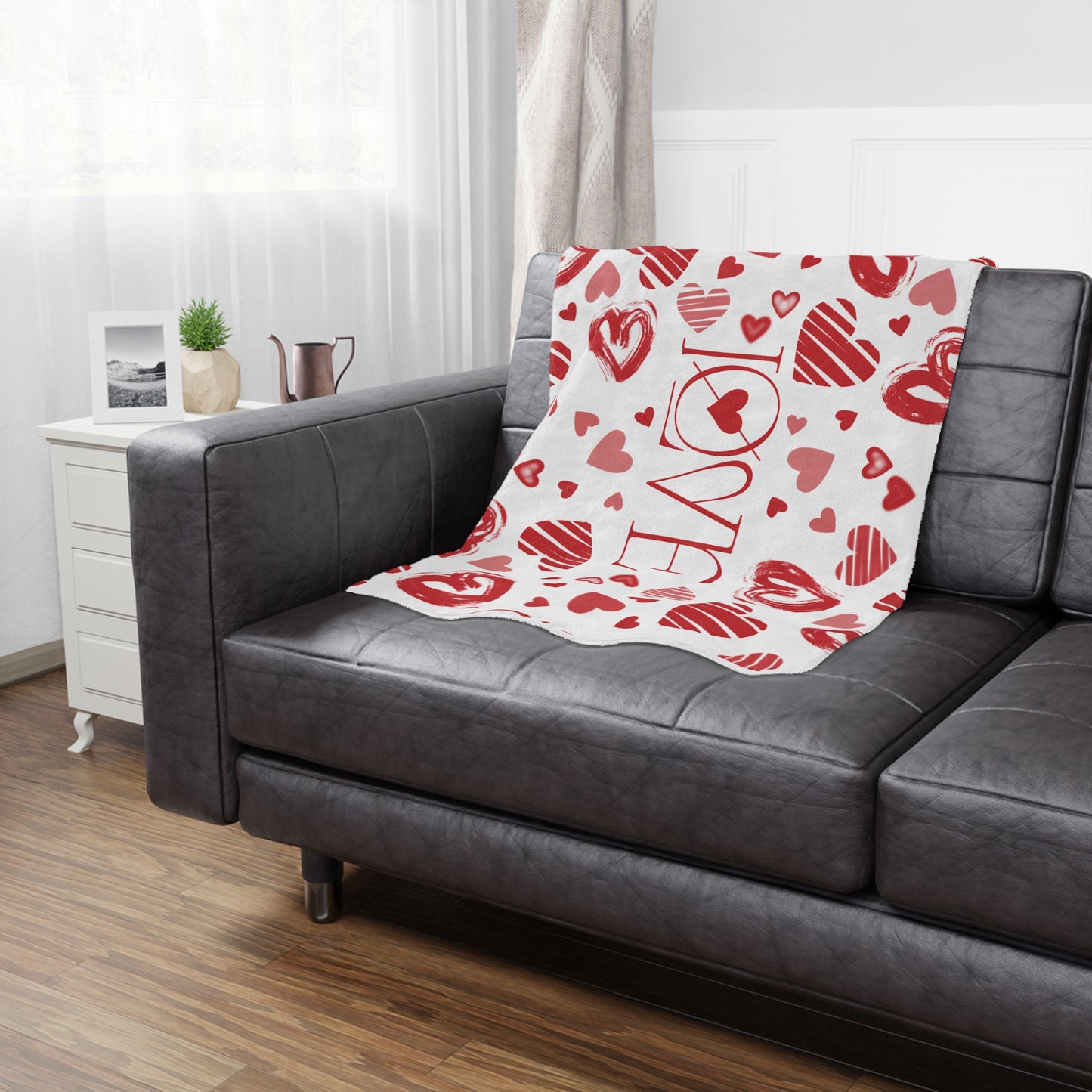 Valentine’s Love & Hearts Microfiber Fleece Blanket - Ultra Soft & Cozy Throw