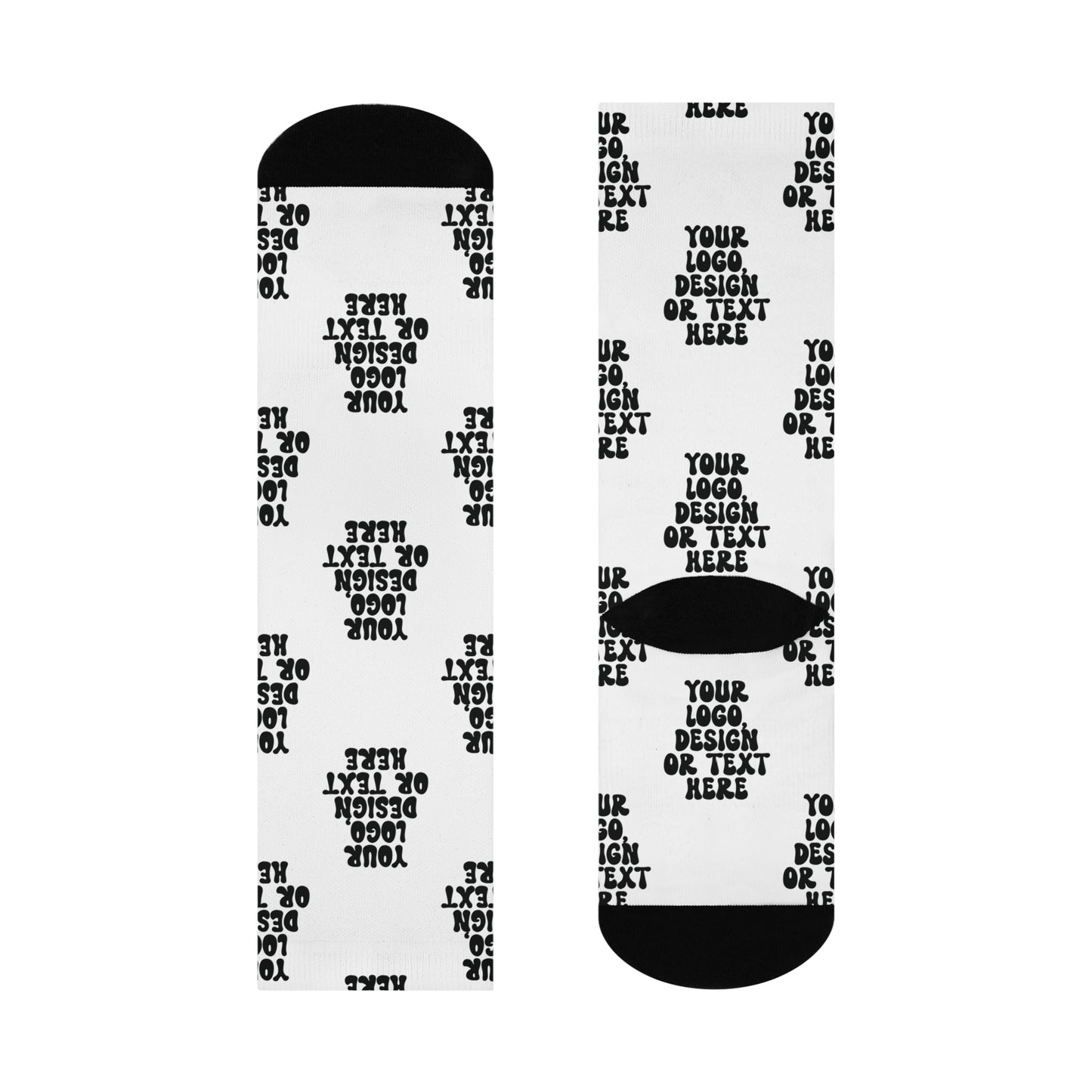 CUSTOM Unisex Crew Socks, Add Logo Text or Design