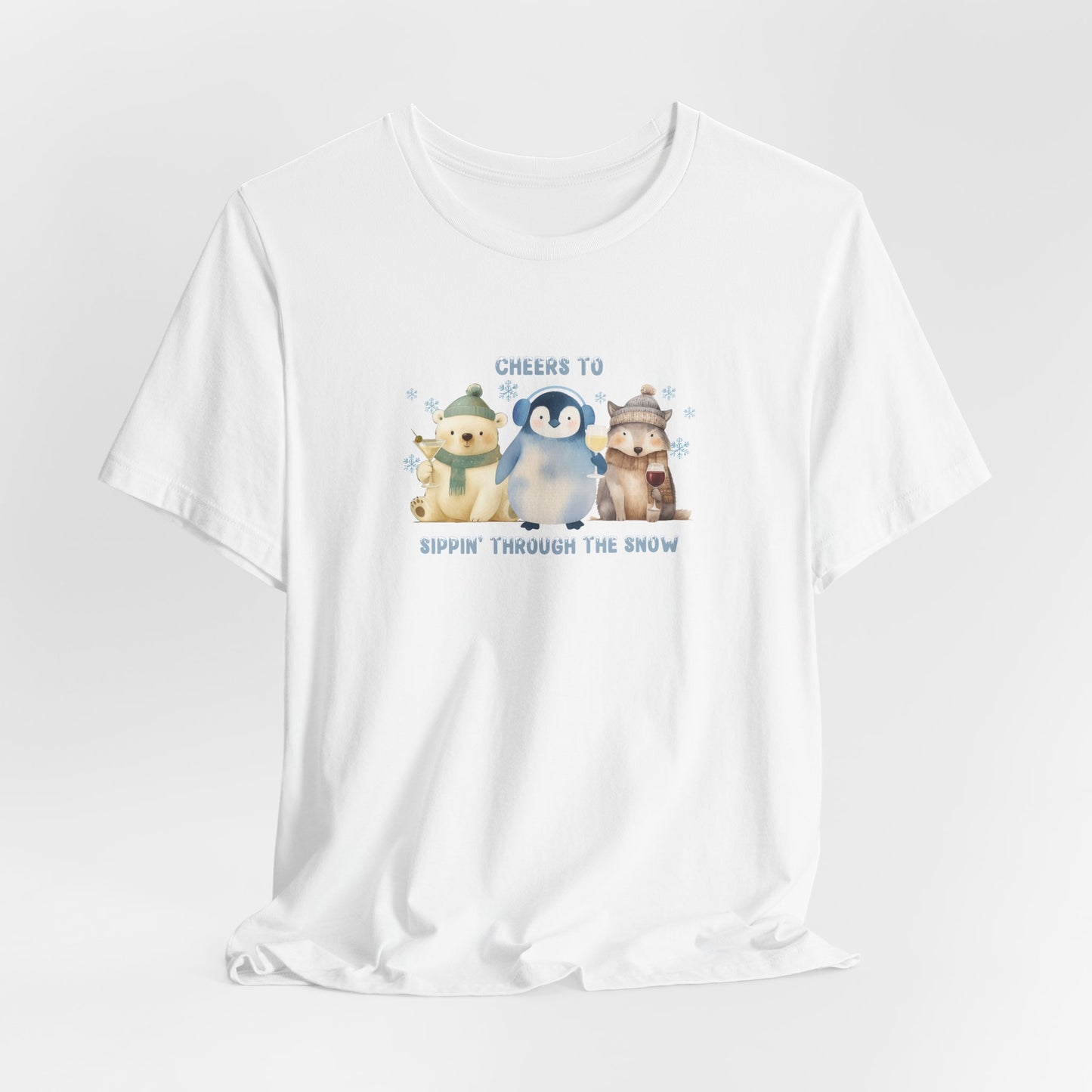 Cheers to Sippin’ Through the Snow | Holiday Snow Animals Shirt