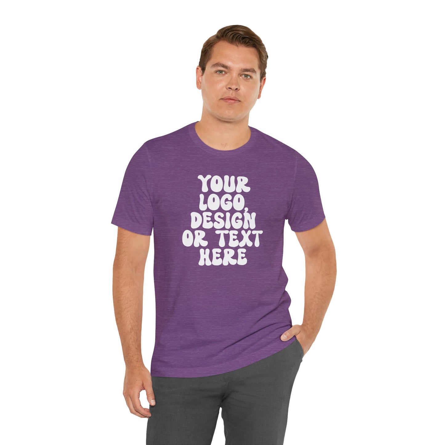 CUSTOM Text, Design or Logo - Unisex T-Shirt (Adult) HEATHER COLORS