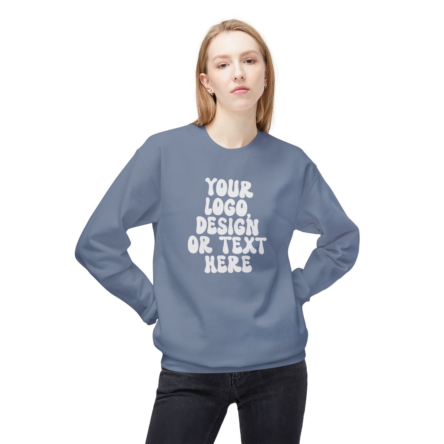 CUSTOM Text, Design or Logo - Unisex Crewneck Sweatshirt (Adult)