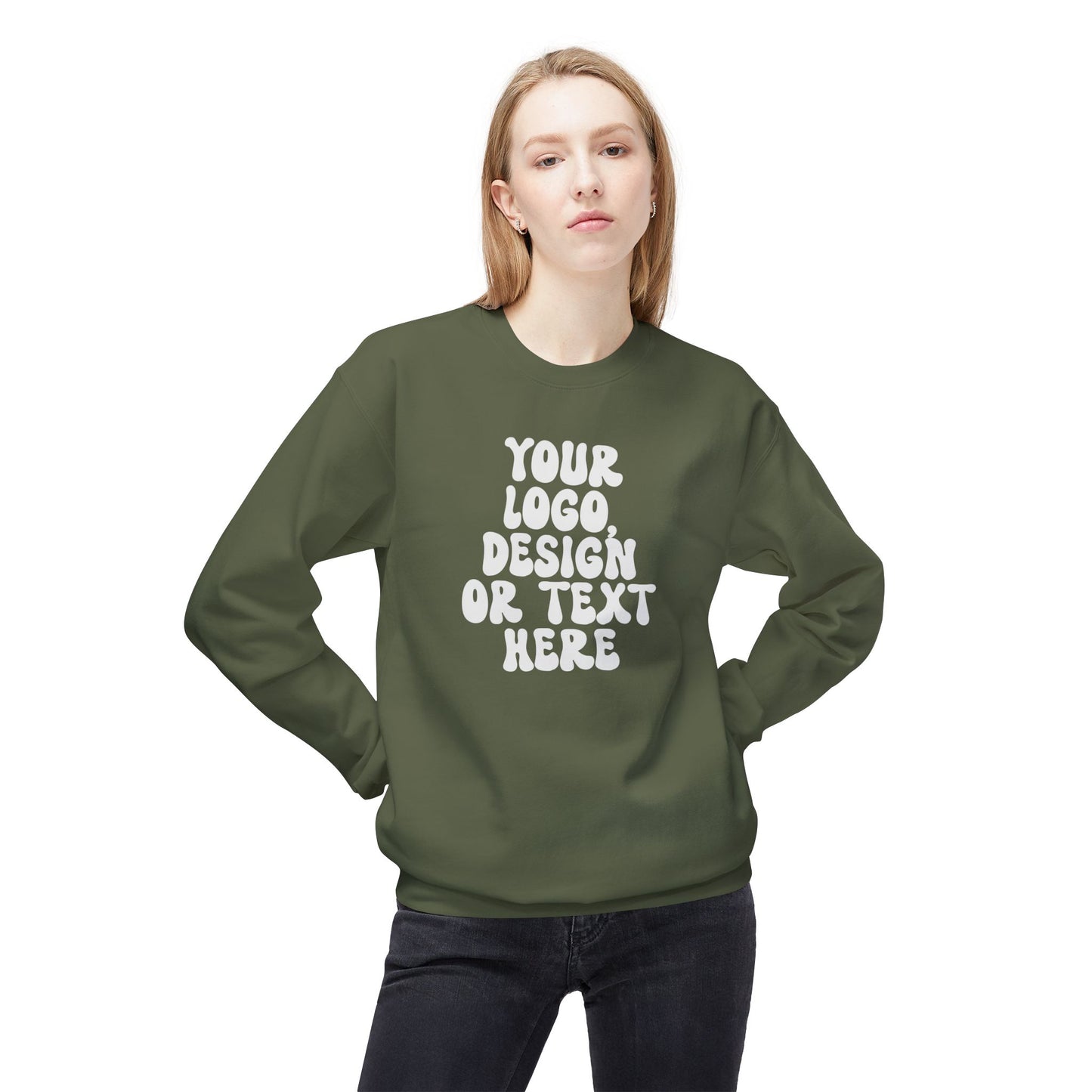 CUSTOM Text, Design or Logo - Unisex Crewneck Sweatshirt (Adult)