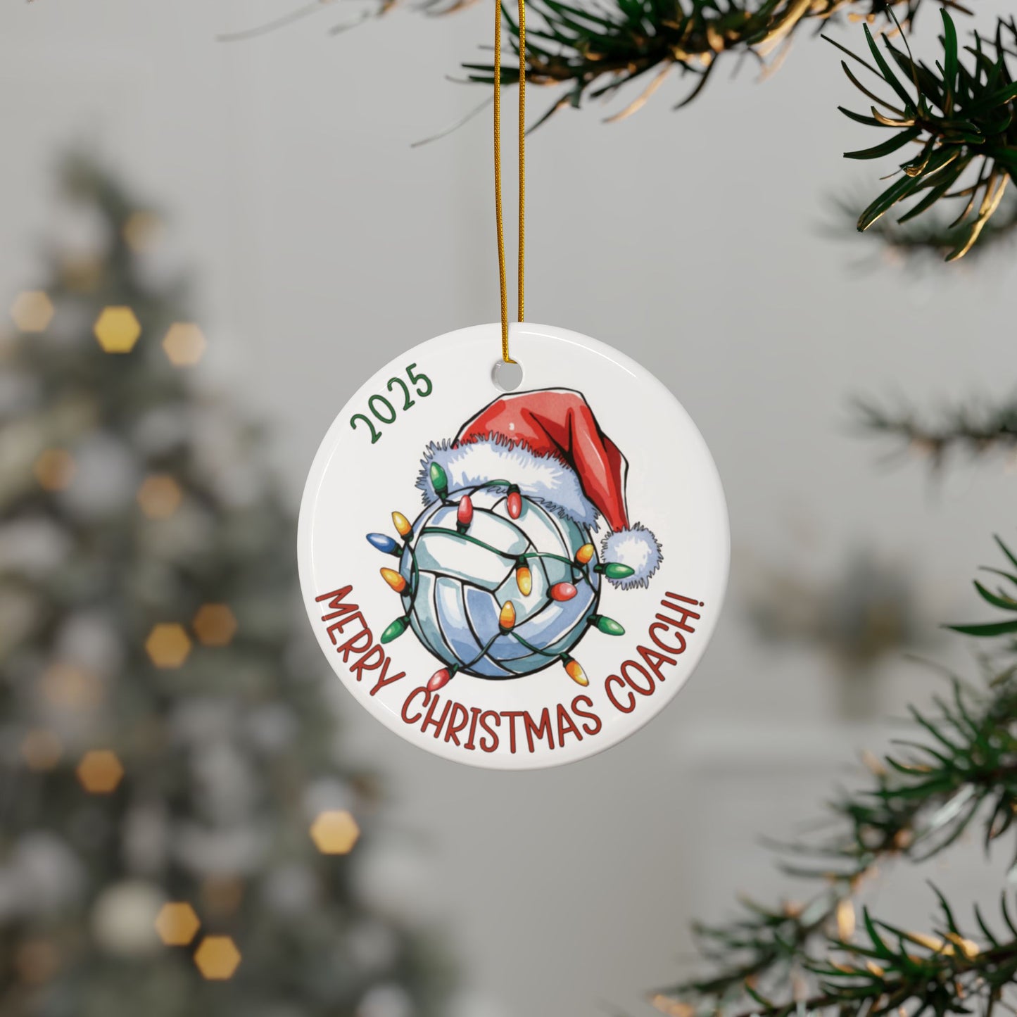 Volleyball Coach Ceramic Christmas Ornament – Team Gift Keepsake