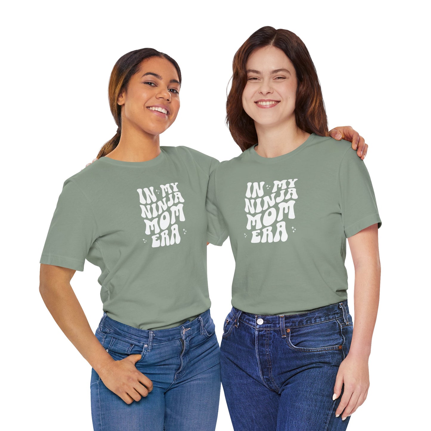 In My Ninja Mom Era T-Shirt, Retro Wavy Font Tee, Multiple Shirt & Text Color Options, Ninja Warrior Mom Shirt
