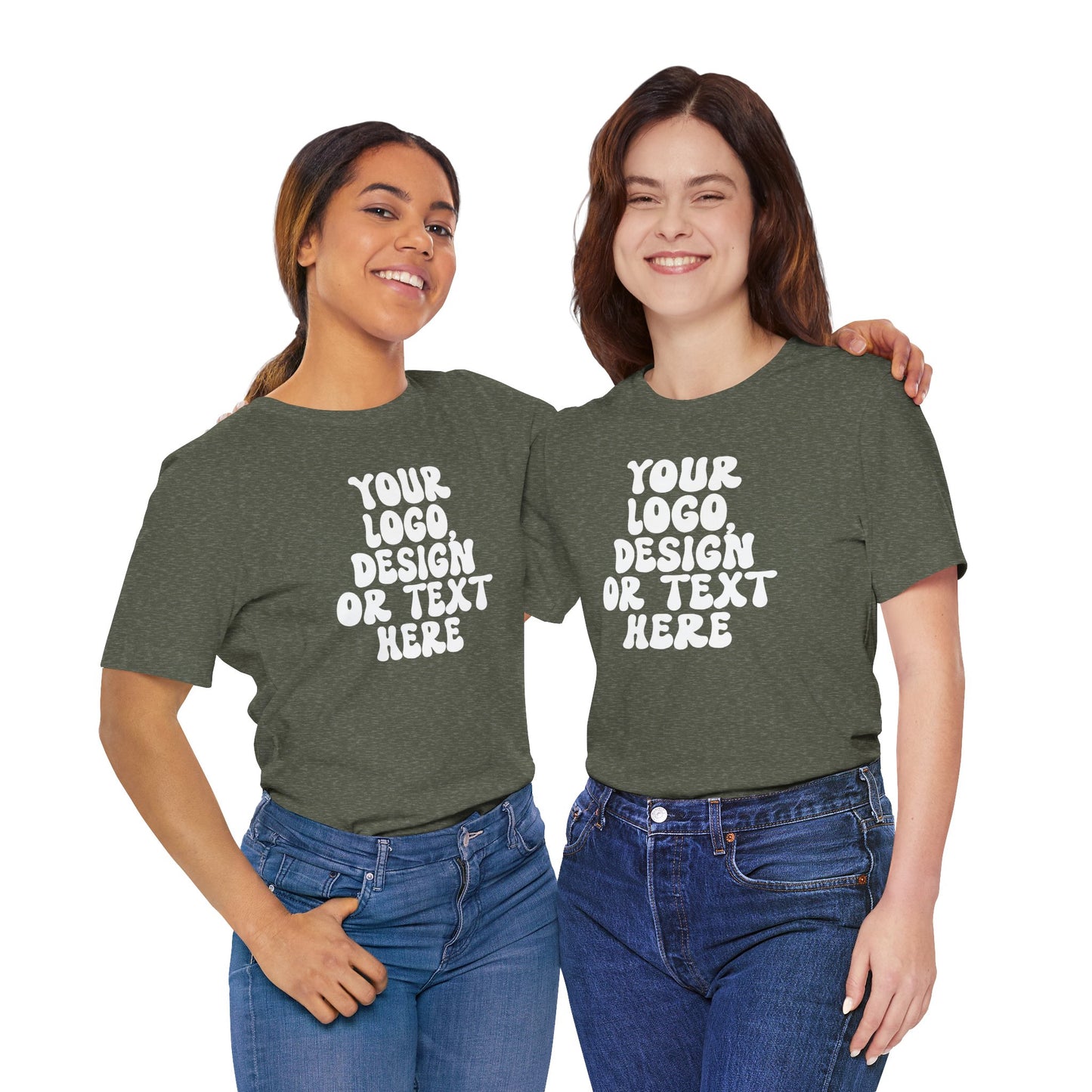 CUSTOM Text, Design or Logo - Unisex T-Shirt (Adult) HEATHER COLORS