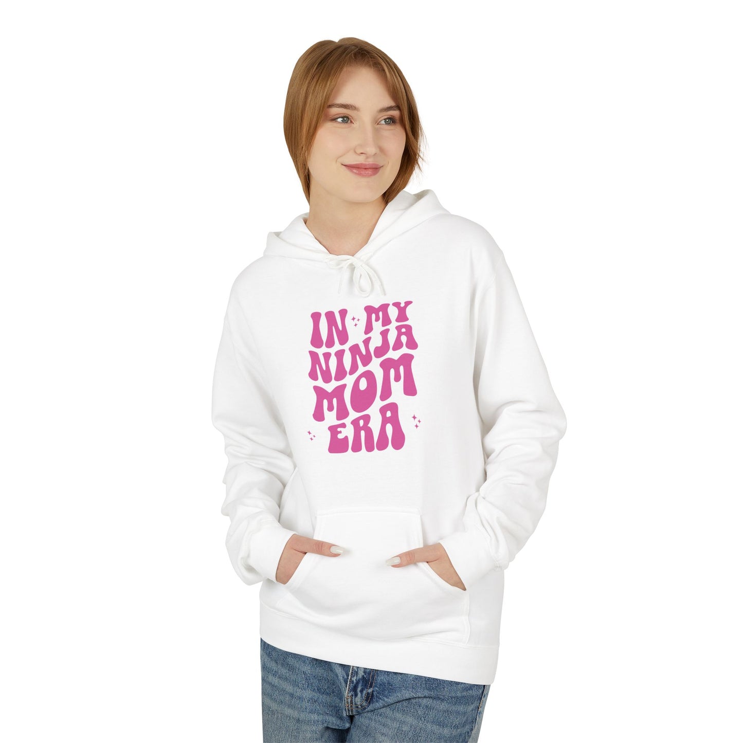 In My Ninja Mom Era Hoodie, Retro Wavy Font, Multiple Hoodie & Text Color Options, Ninja Warrior Mom Sweatshirt