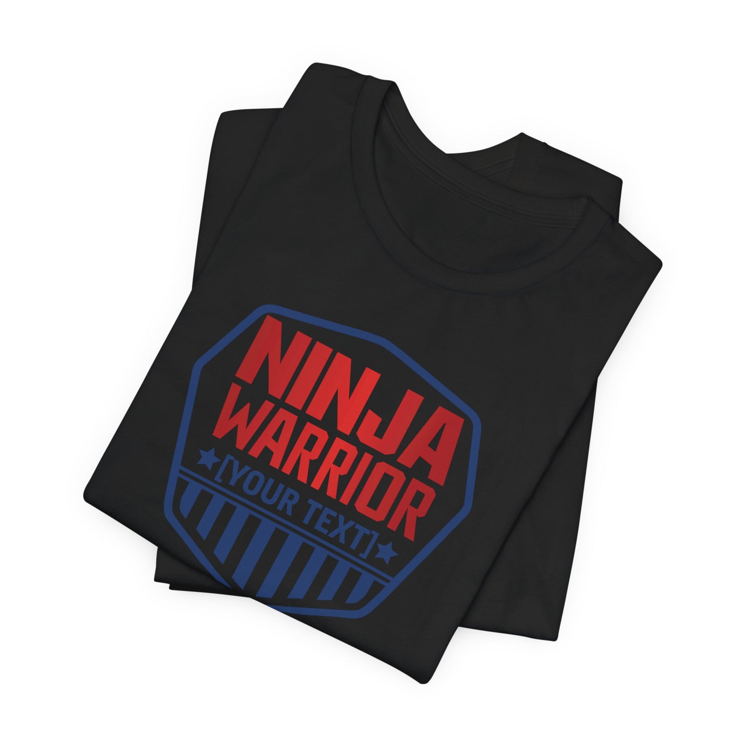 Custom Ninja Warrior Family & Coach Shirt – Unisex T-Shirt with Shield Design, Personalized Text & Colors