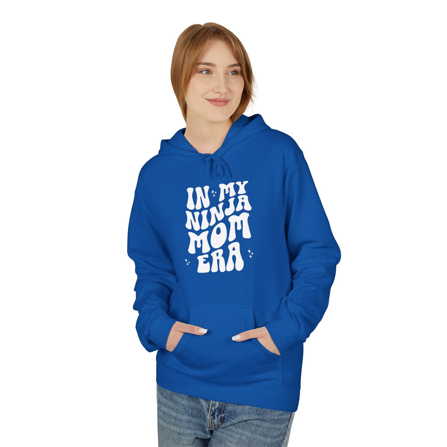 In My Ninja Mom Era Hoodie, Retro Wavy Font, Multiple Hoodie & Text Color Options, Ninja Warrior Mom Sweatshirt