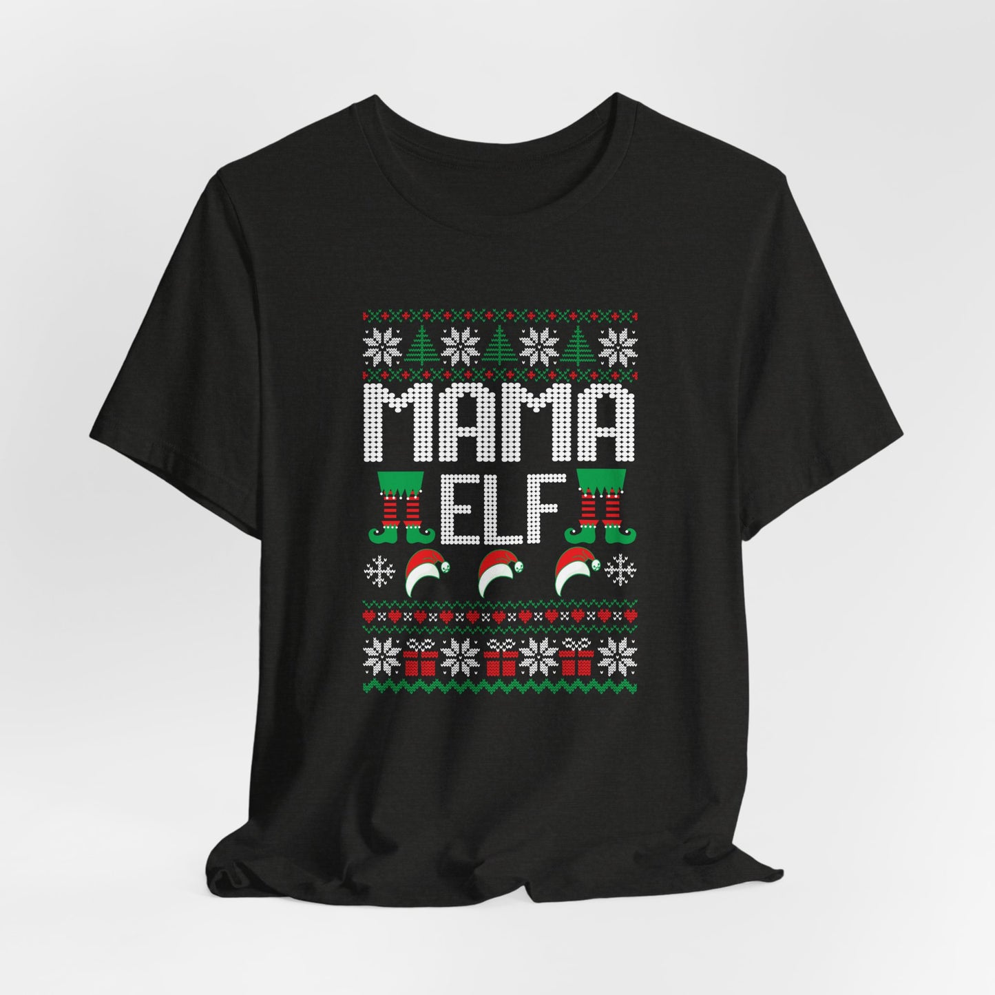 Mama Elf T-Shirt – Ugly Christmas Sweater Style