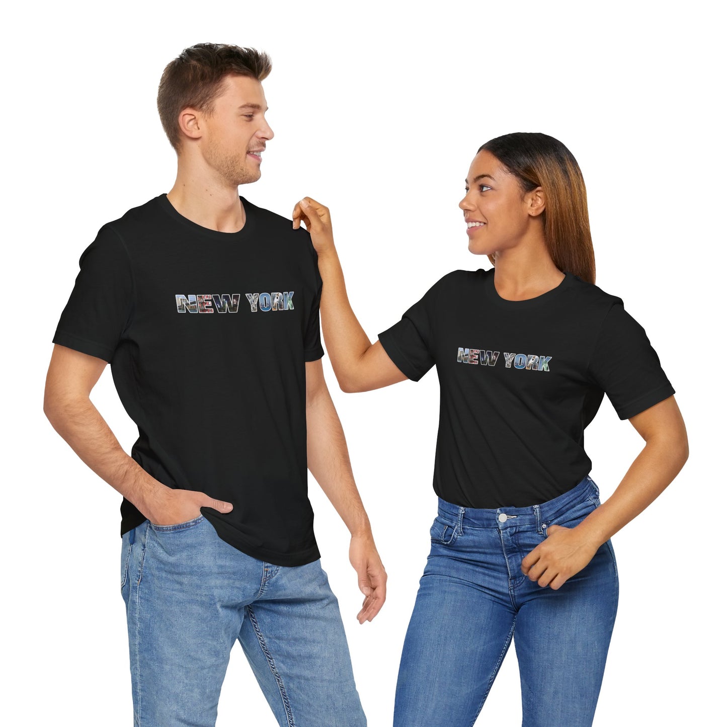 New York City Collage Shirt – Unisex T-Shirt with “NEW YORK” Photo Letter Design