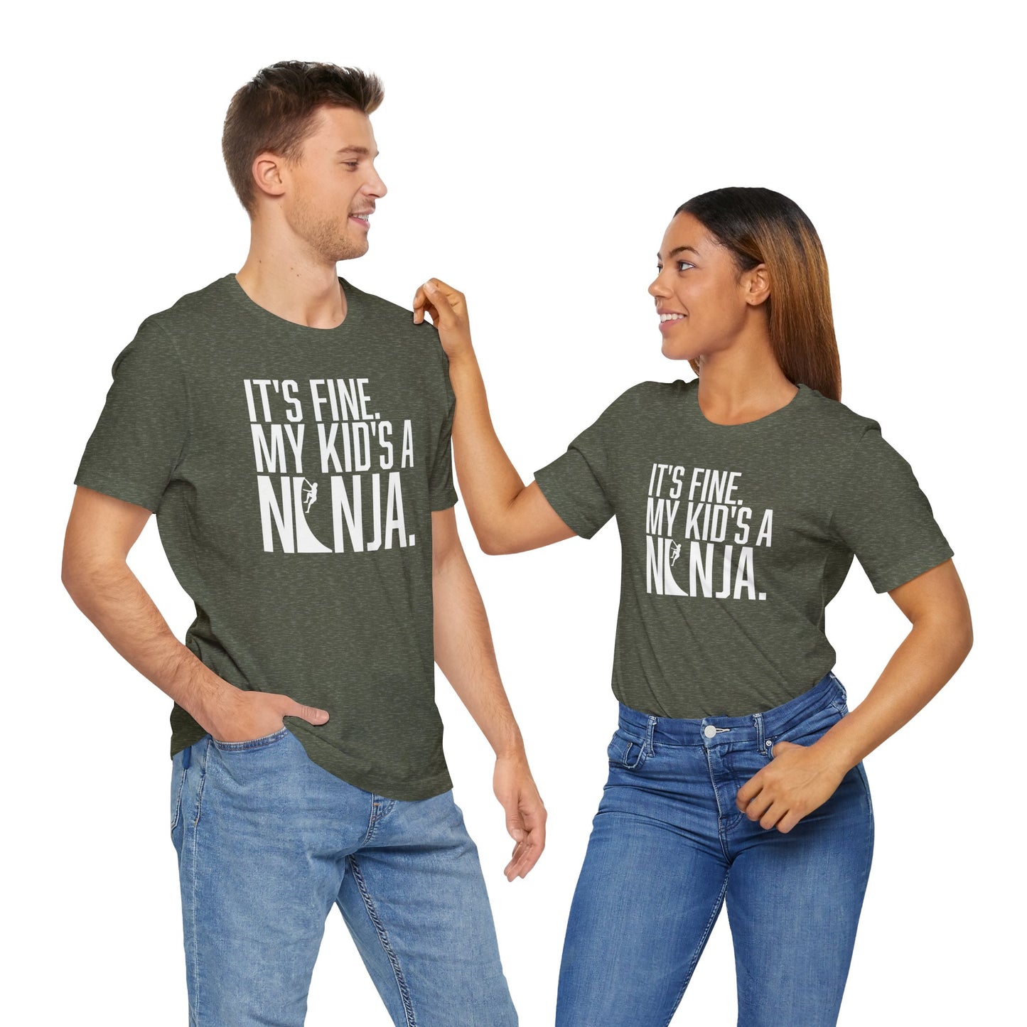 Custom Ninja Mom or Dad T-Shirt – “It’s Fine, My Kid’s a Ninja” Funny Custom Shirt