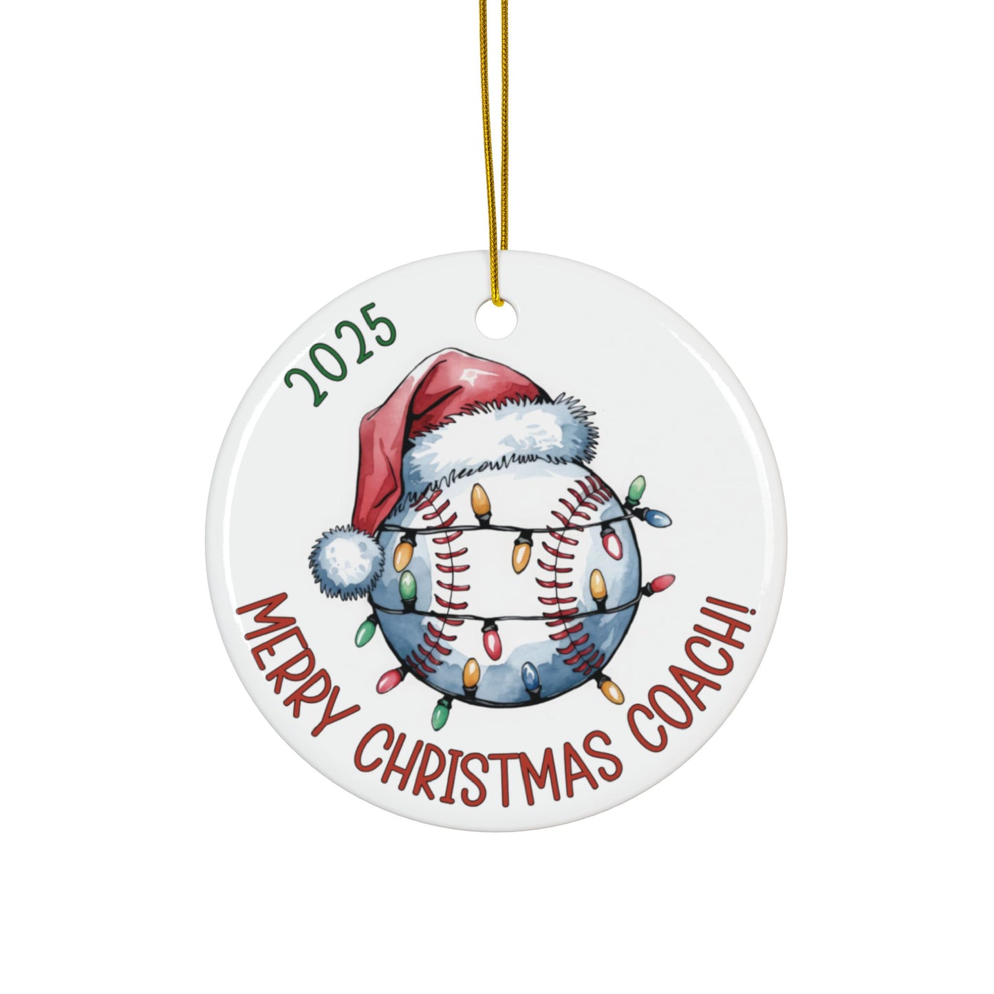 Baseball Coach Ceramic Christmas Ornament – Team Gift Keepsake