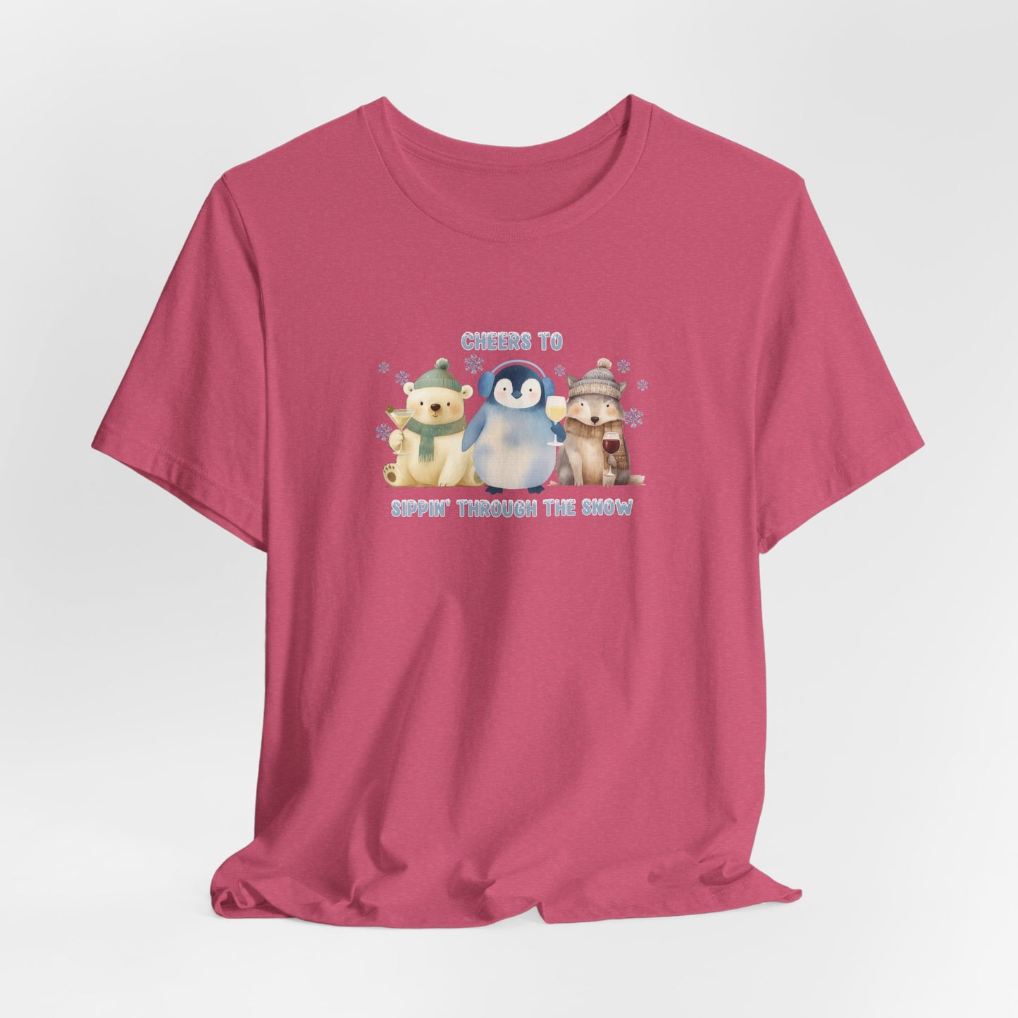 Cheers to Sippin’ Through the Snow | Holiday Snow Animals Shirt