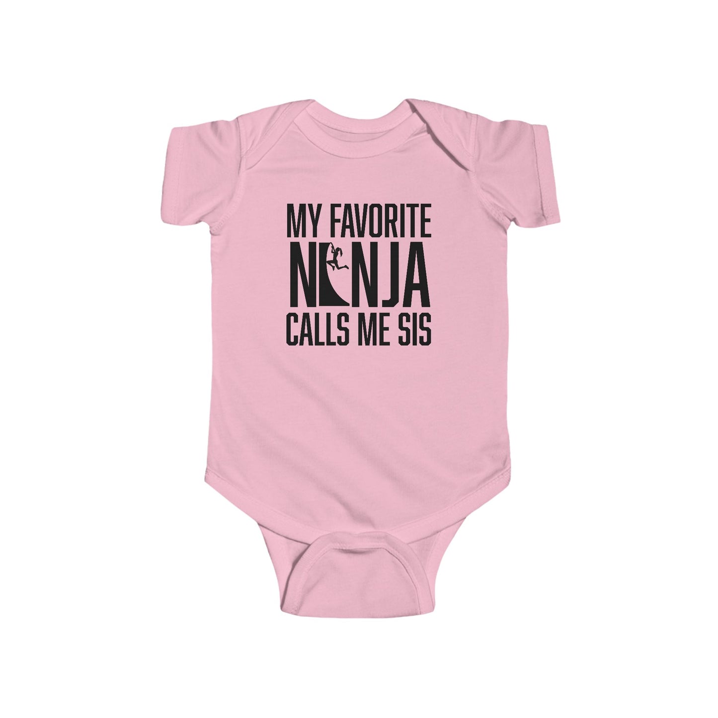 Custom “My Favorite Ninja Calls Me” Baby Onesie – Bro or Sis | Warped Wall Design with Color Options