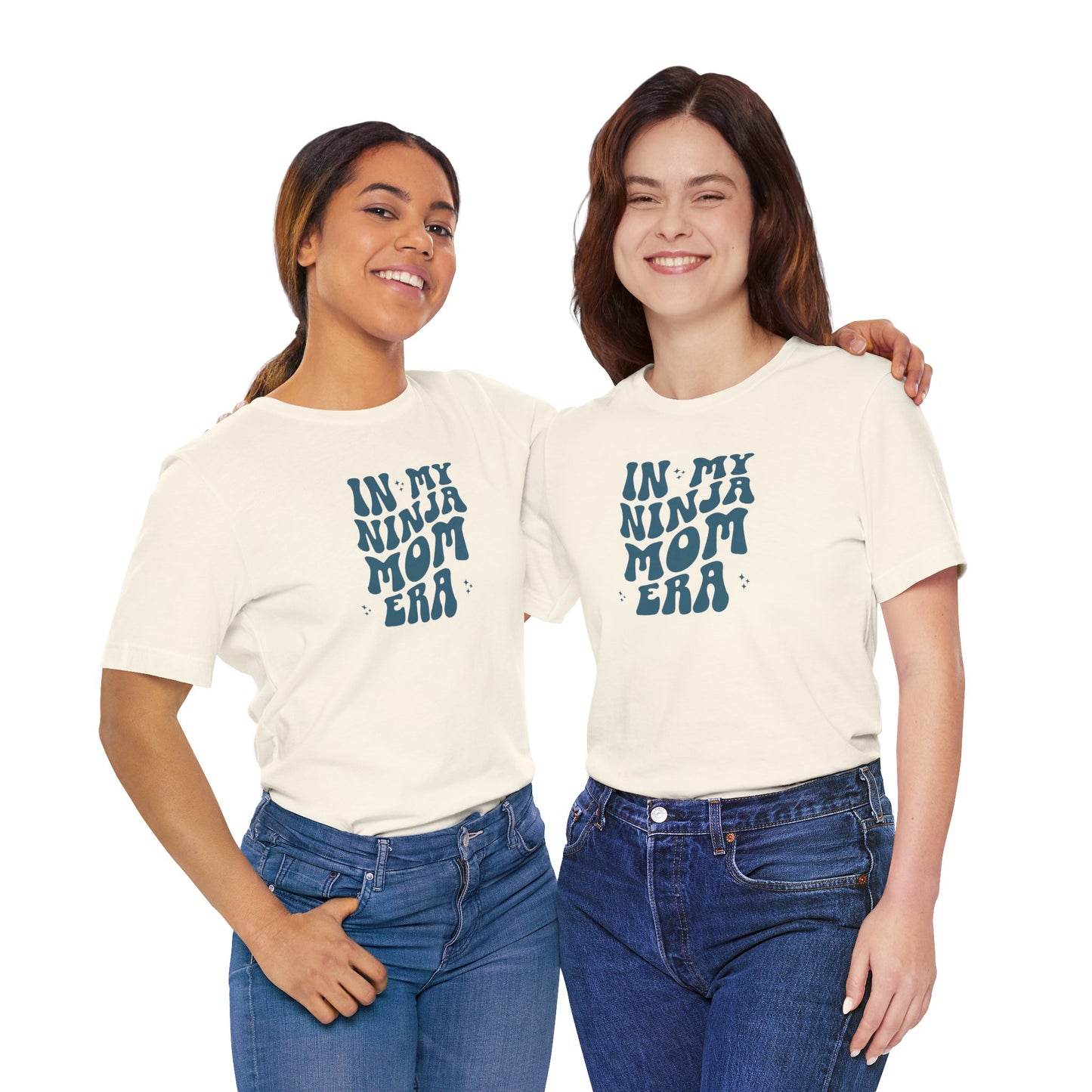 In My Ninja Mom Era T-Shirt, Retro Wavy Font Tee, Multiple Shirt & Text Color Options, Ninja Warrior Mom Shirt