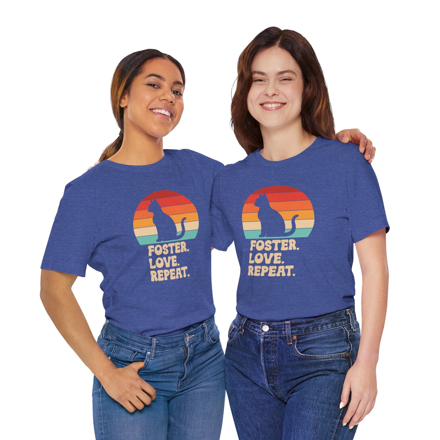 Retro Sunset Animal Rescue T-Shirt – Cat, Dog & Paw Print Designs
