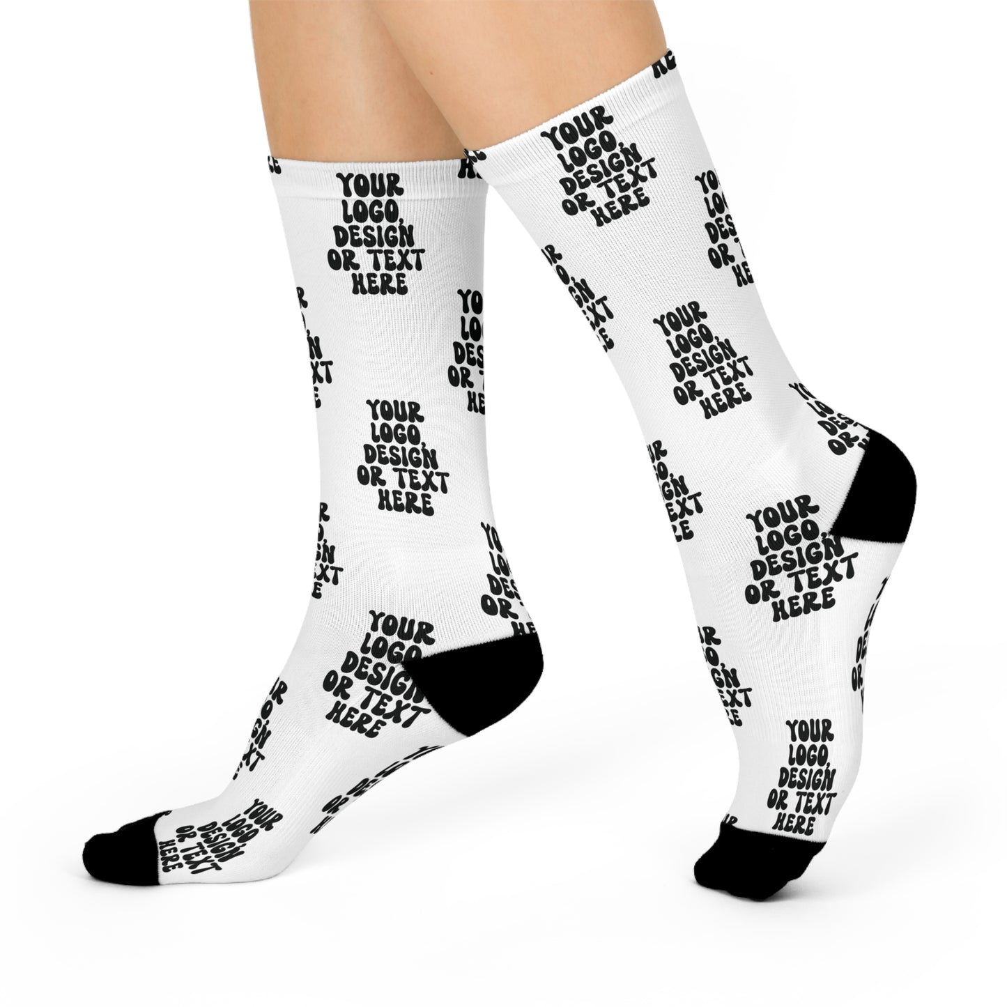 CUSTOM Unisex Crew Socks, Add Logo Text or Design
