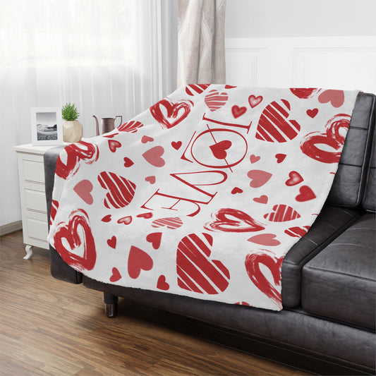 Valentine’s Love & Hearts Microfiber Fleece Blanket - Ultra Soft & Cozy Throw