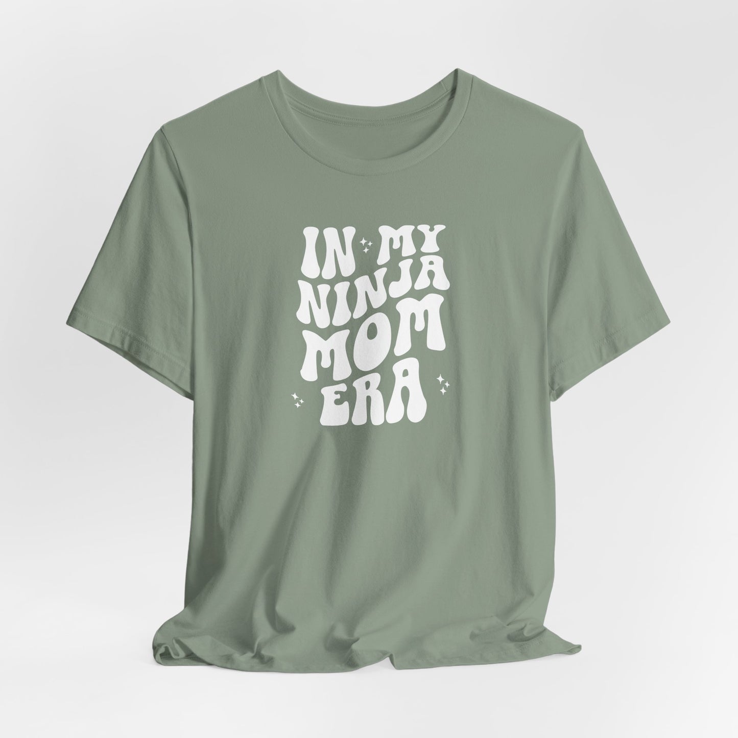 In My Ninja Mom Era T-Shirt, Retro Wavy Font Tee, Multiple Shirt & Text Color Options, Ninja Warrior Mom Shirt