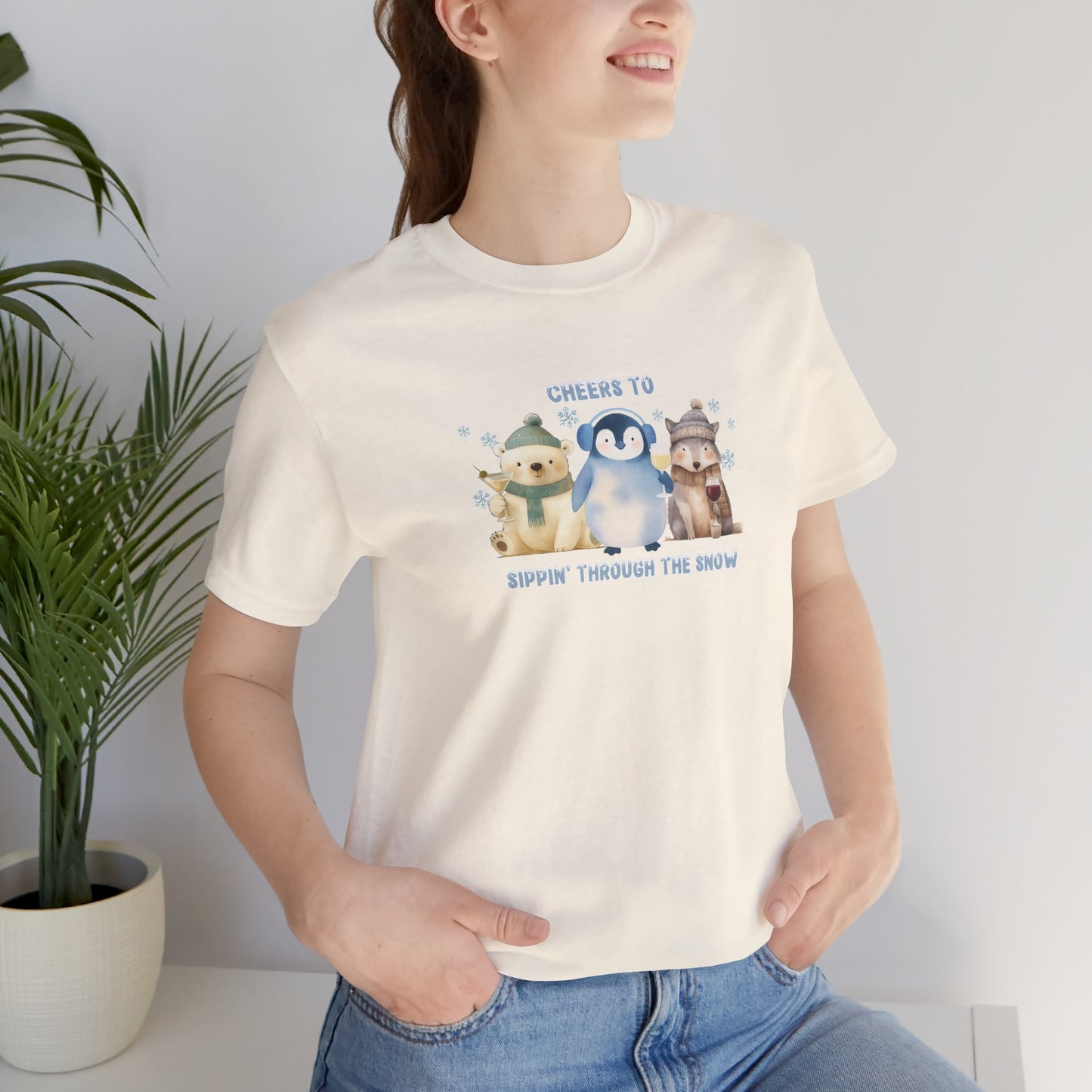 Cheers to Sippin’ Through the Snow | Holiday Snow Animals Shirt