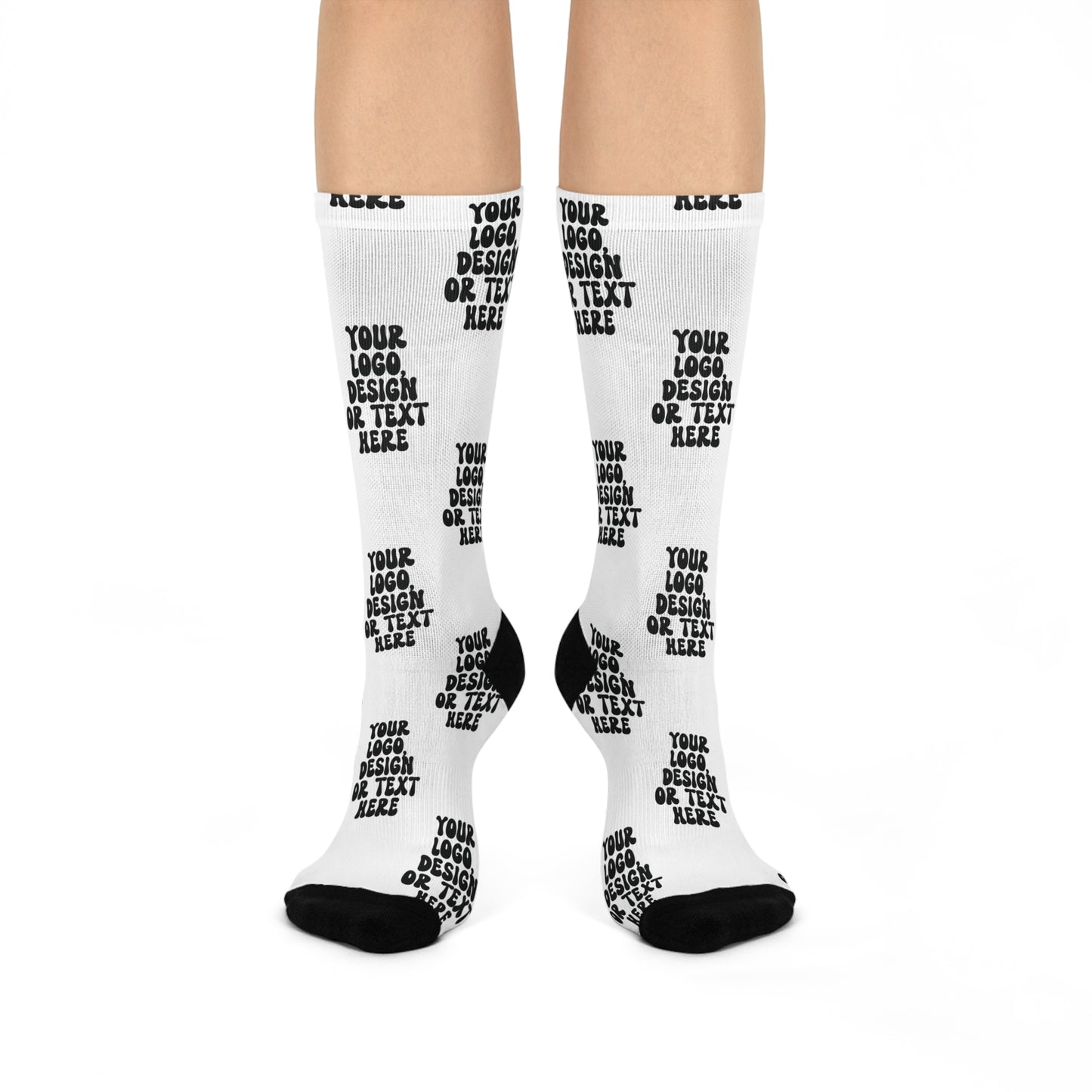CUSTOM Unisex Crew Socks, Add Logo Text or Design
