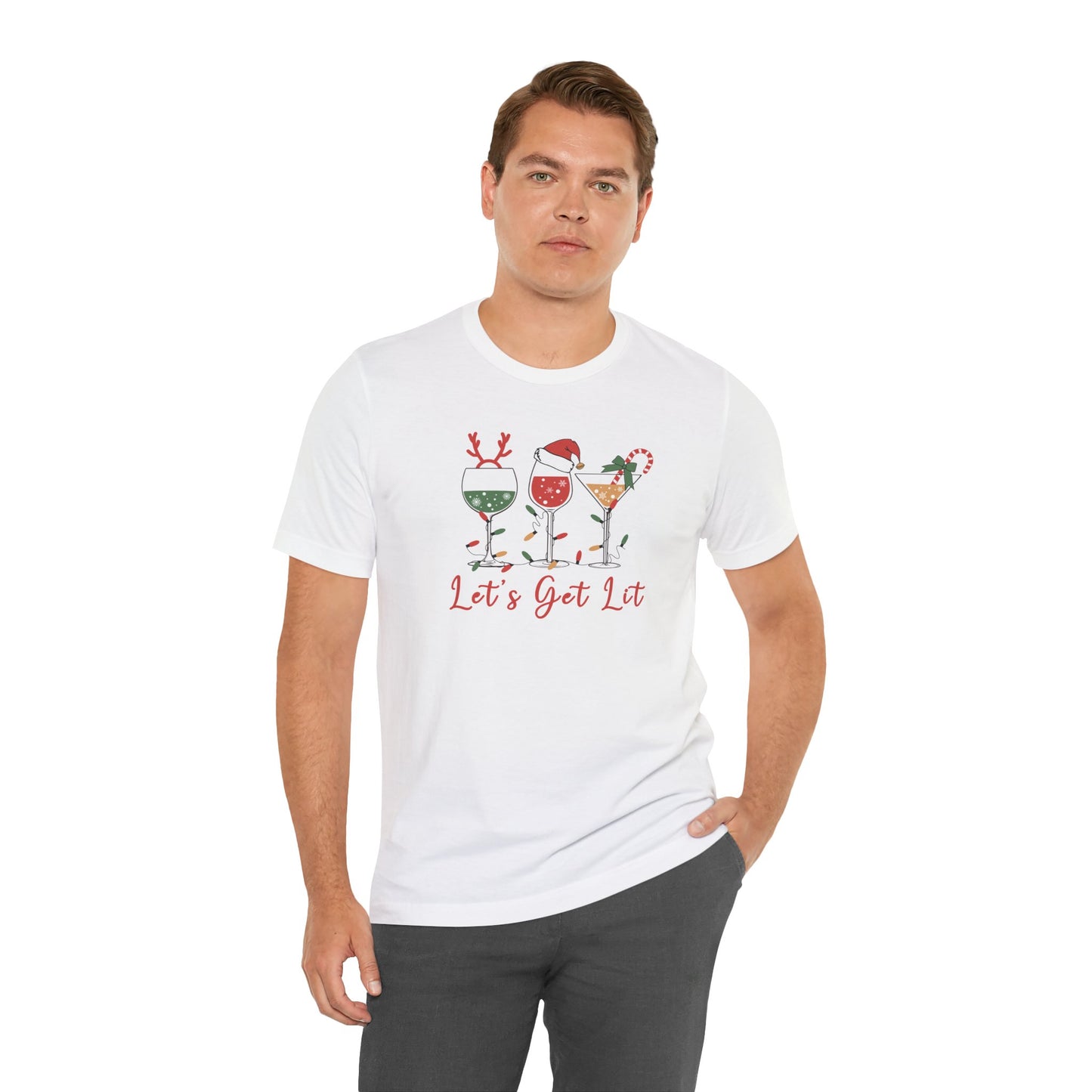 Let’s Get Lit | Funny Holiday Drinks Christmas Shirt