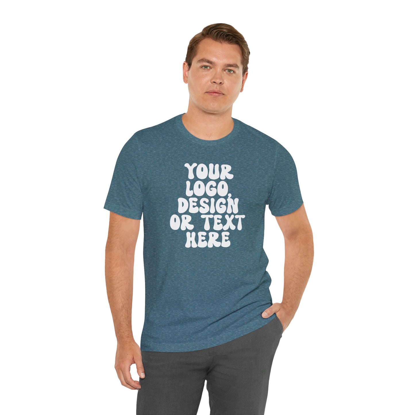 CUSTOM Text, Design or Logo - Unisex T-Shirt (Adult) HEATHER COLORS