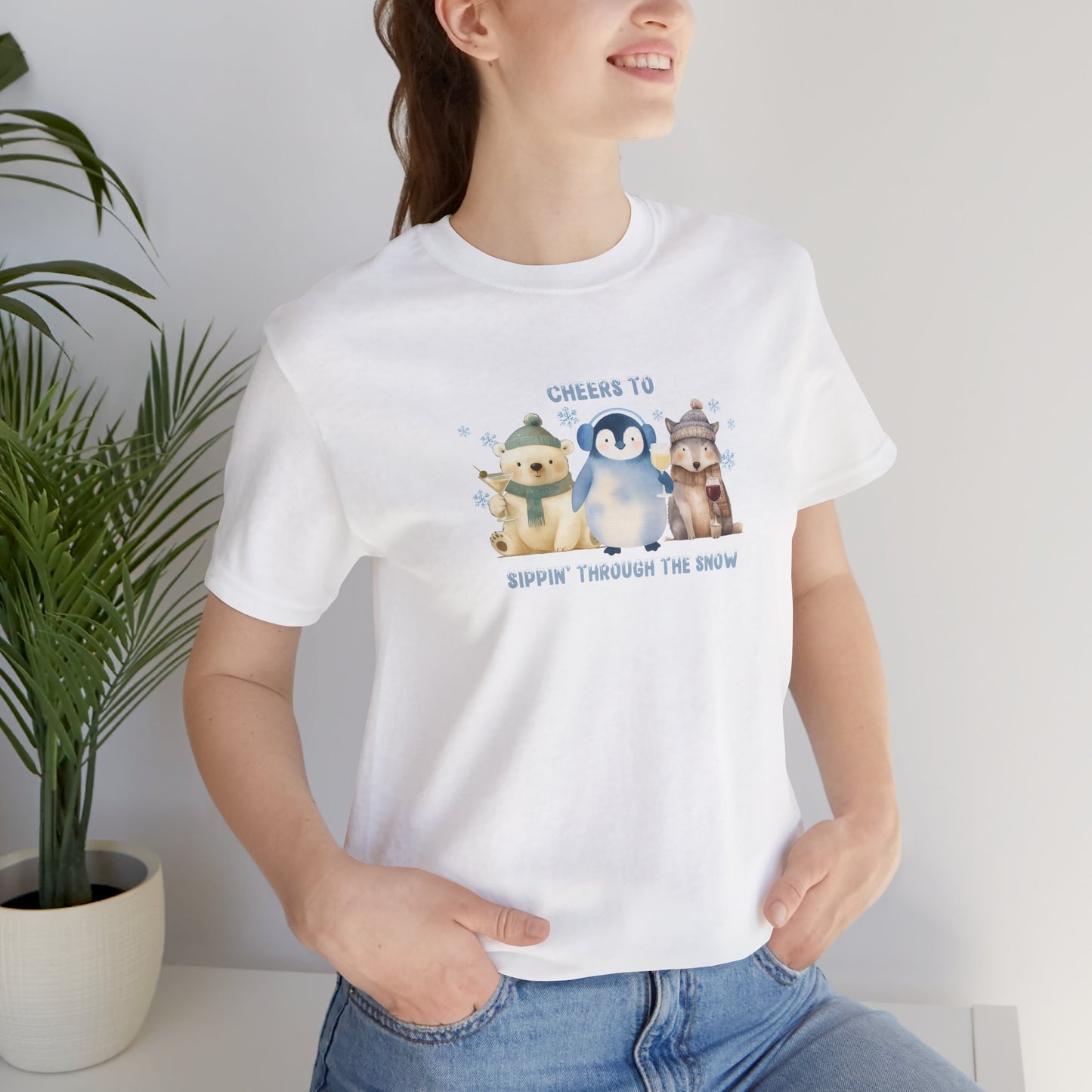 Cheers to Sippin’ Through the Snow | Holiday Snow Animals Shirt