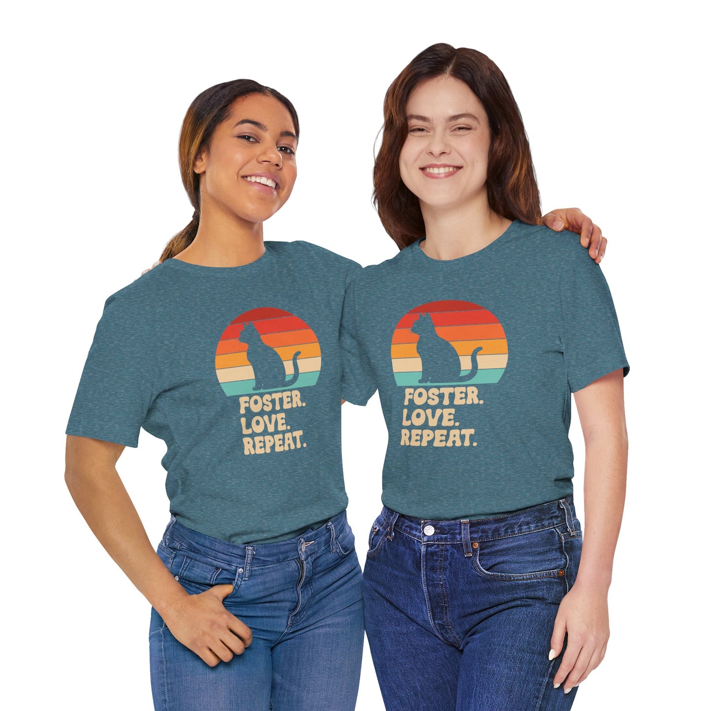 Retro Sunset Animal Rescue T-Shirt – Cat, Dog & Paw Print Designs