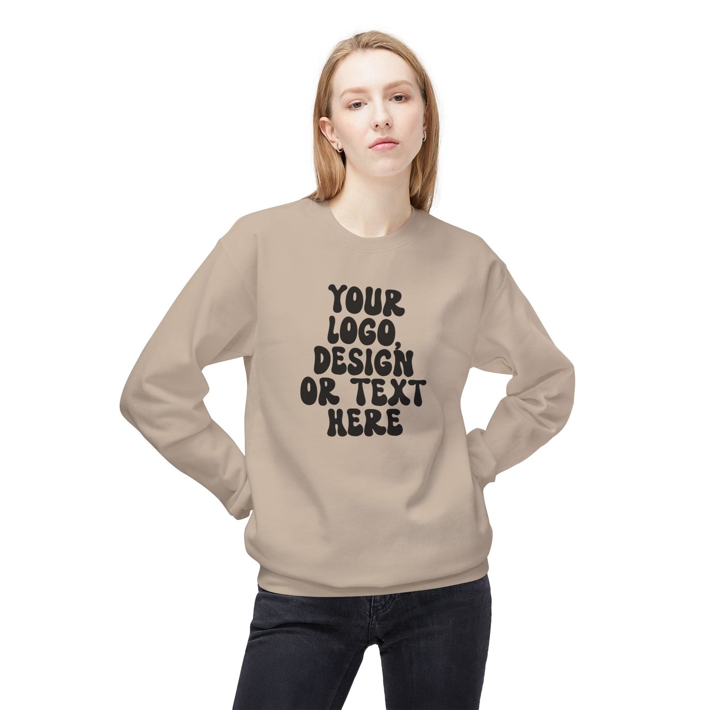 CUSTOM Text, Design or Logo - Unisex Crewneck Sweatshirt (Adult)