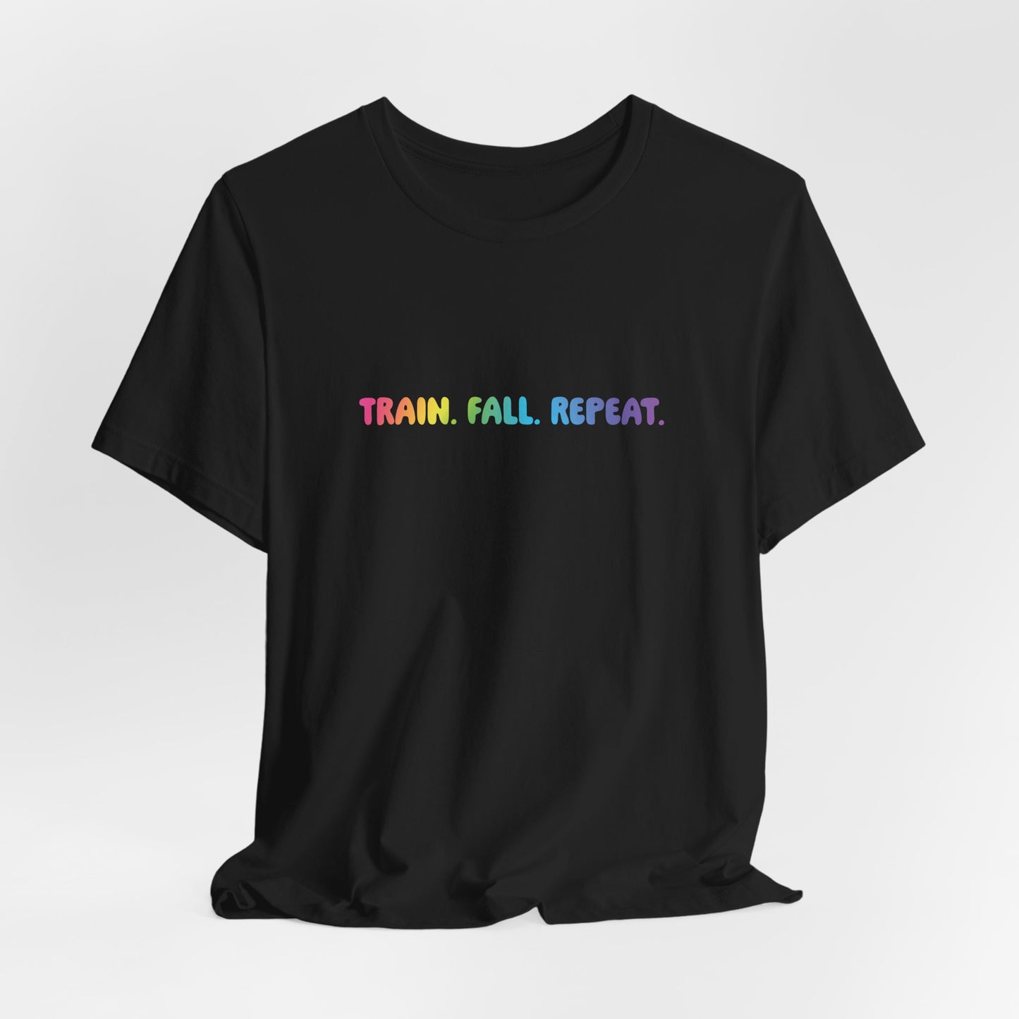Ninja Warrior TRAIN. FALL. REPEAT. T-Shirt – Optional Gradient Text, Youth & Adult Sizes