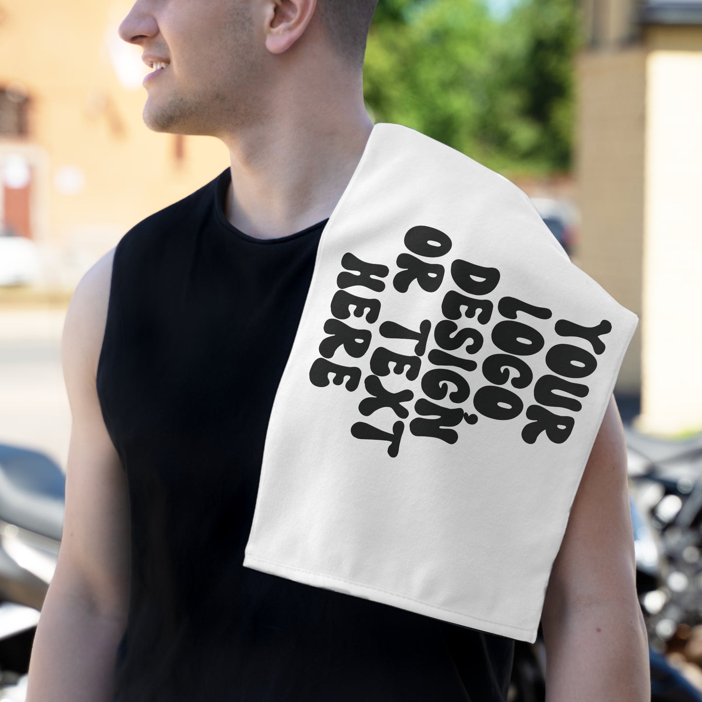 CUSTOM Text Design or Logo - 11 x 18 Rally, Sports, Sweat, Face Towel