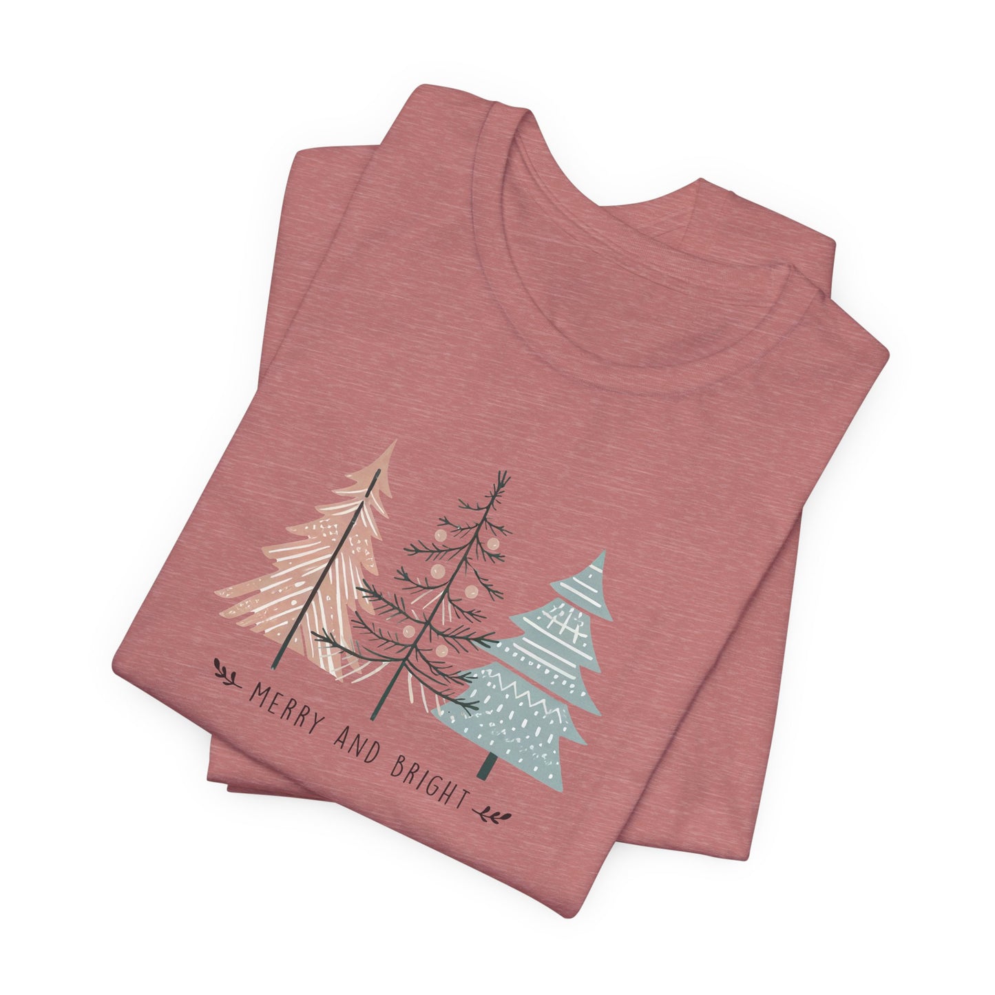 Merry & Bright T-Shirt – Boho Christmas Holiday Tee