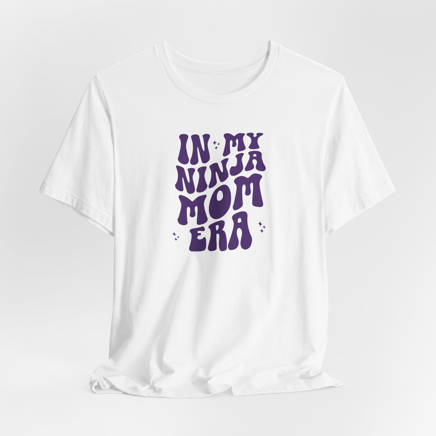In My Ninja Mom Era T-Shirt, Retro Wavy Font Tee, Multiple Shirt & Text Color Options, Ninja Warrior Mom Shirt