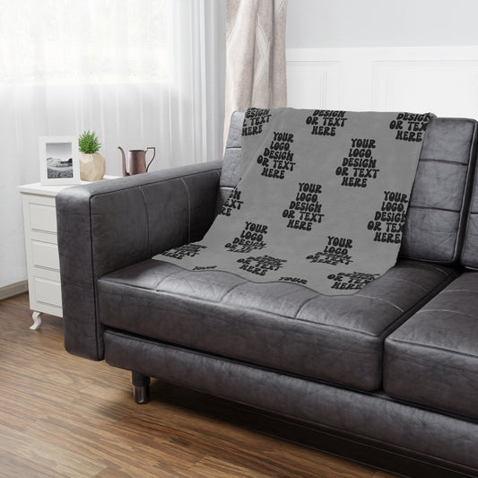 Custom Microfiber Fleece Blanket – Personalized with Pattern, Text, Logo or Design – Ultra Soft & Cozy Throw