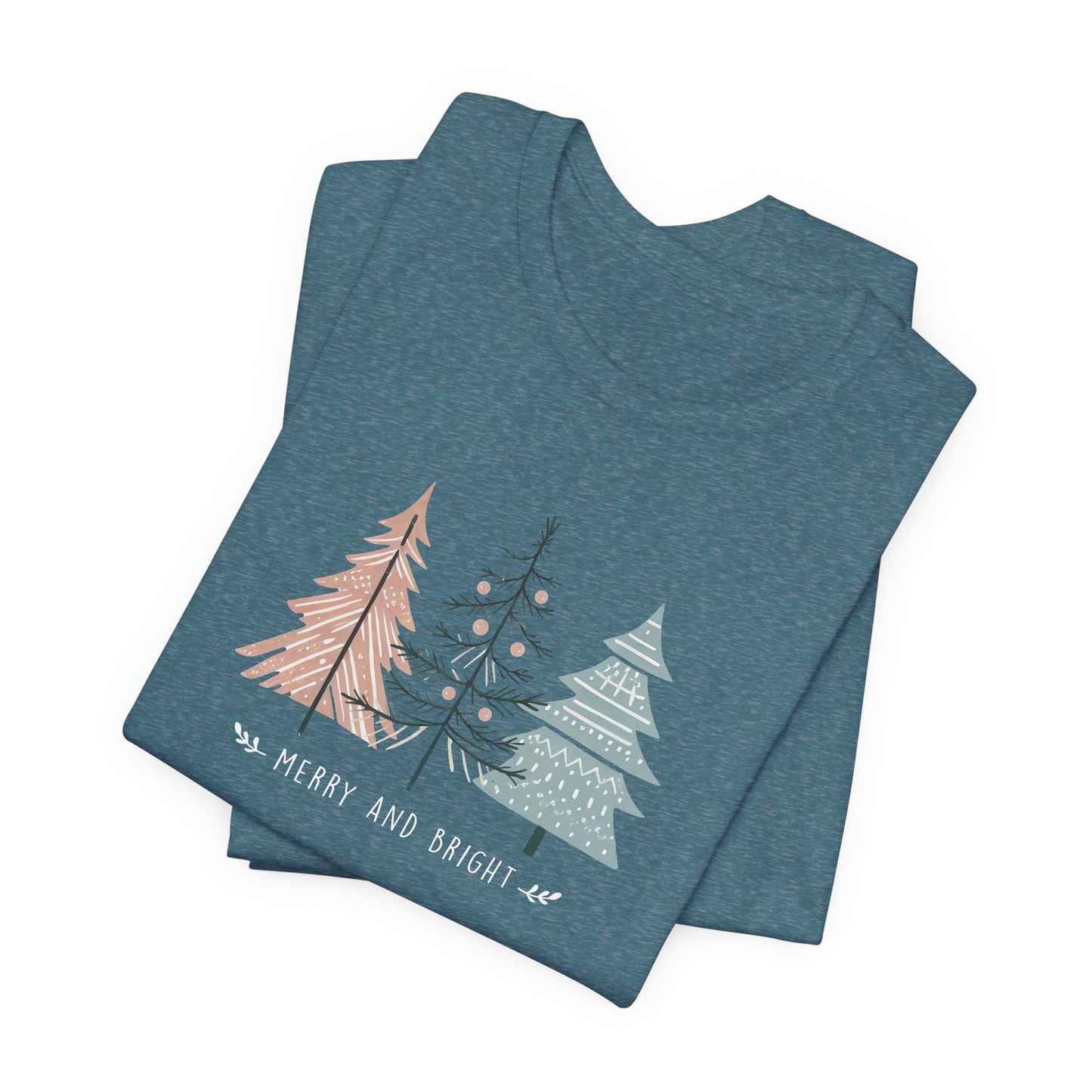 Merry & Bright T-Shirt – Boho Christmas Holiday Tee