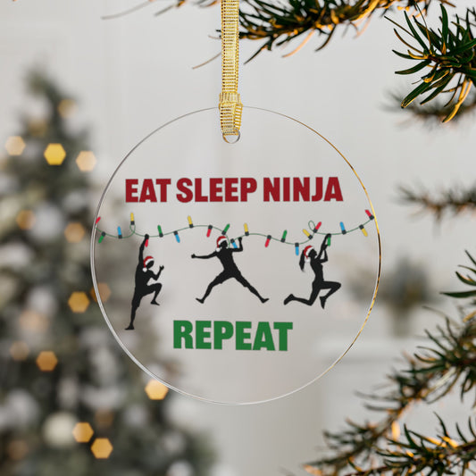 Eat Sleep Ninja Repeat Christmas Ornament – Holiday Tree Decoration