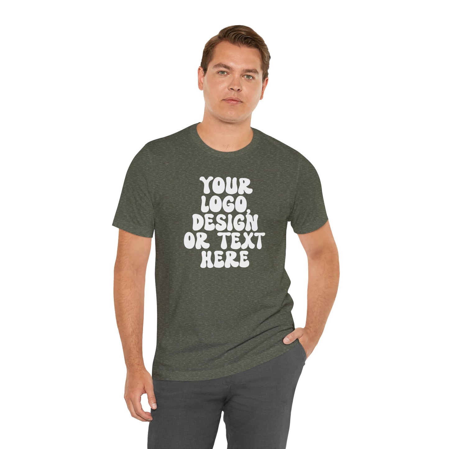CUSTOM Text, Design or Logo - Unisex T-Shirt (Adult) HEATHER COLORS