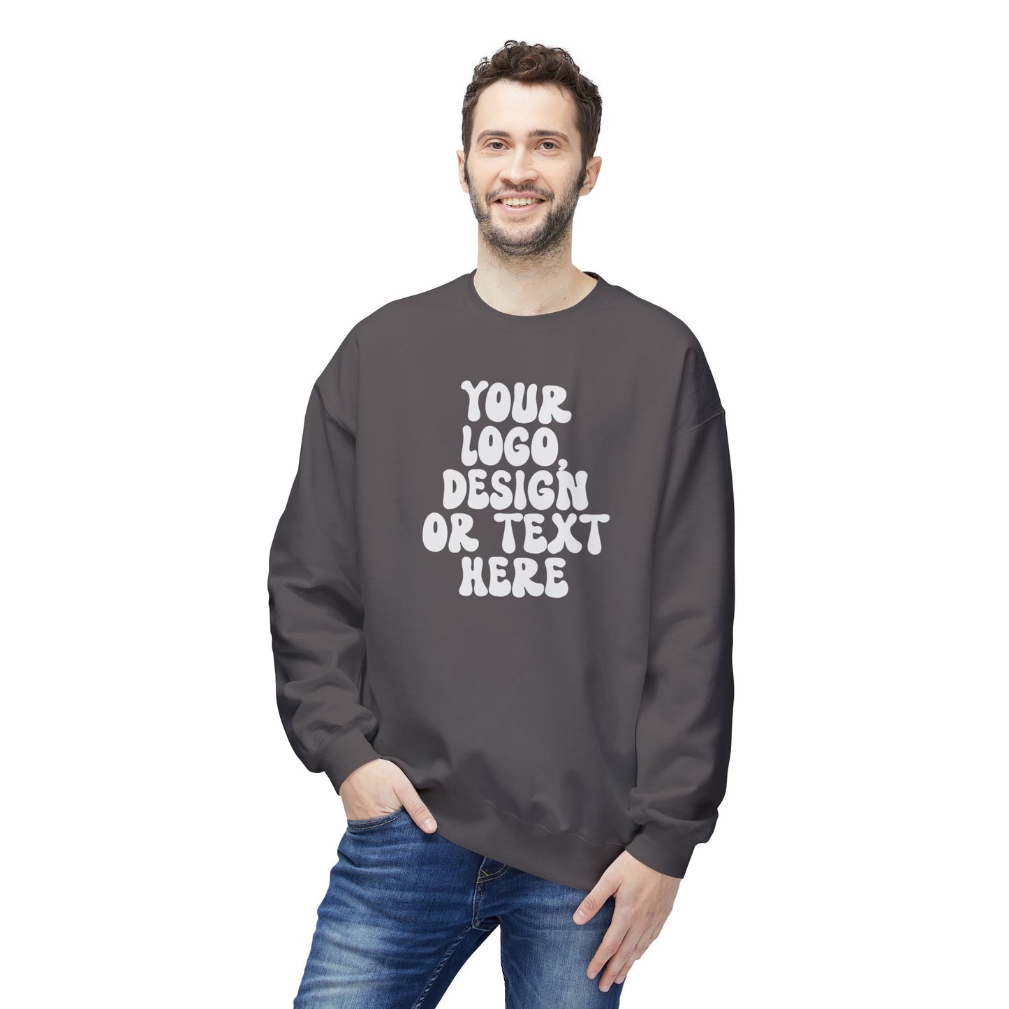 CUSTOM Text, Design or Logo - Unisex Crewneck Sweatshirt (Adult)