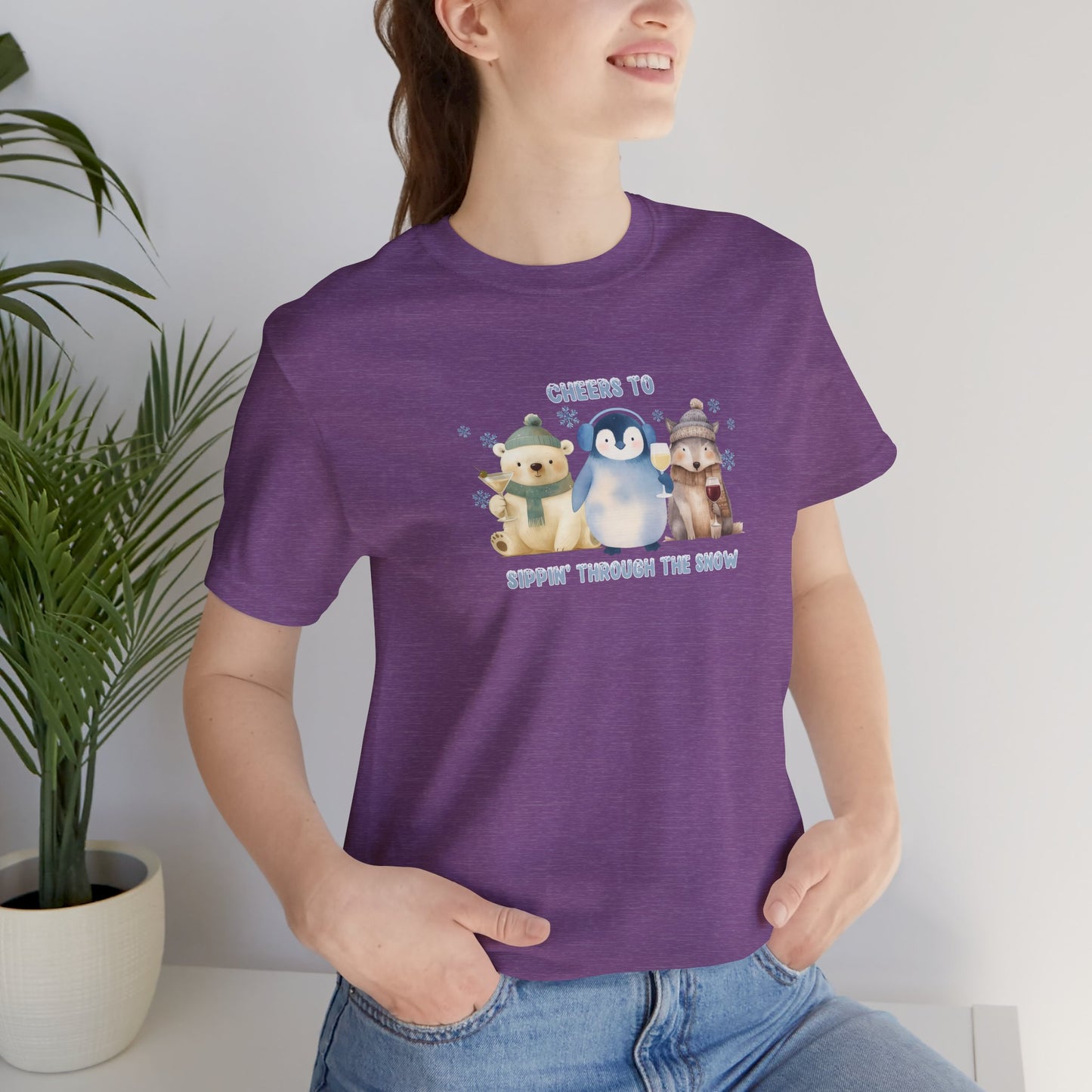 Cheers to Sippin’ Through the Snow | Holiday Snow Animals Shirt