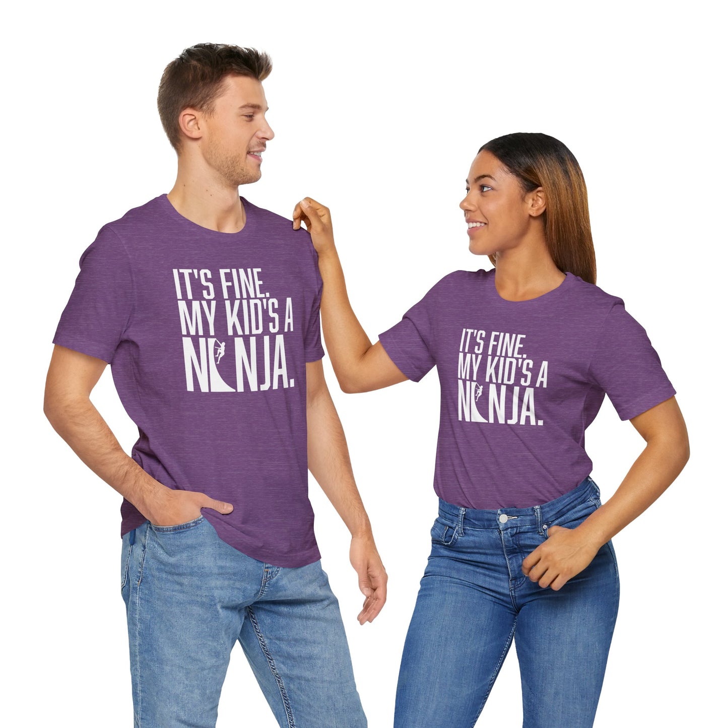Custom Ninja Mom or Dad T-Shirt – “It’s Fine, My Kid’s a Ninja” Funny Custom Shirt