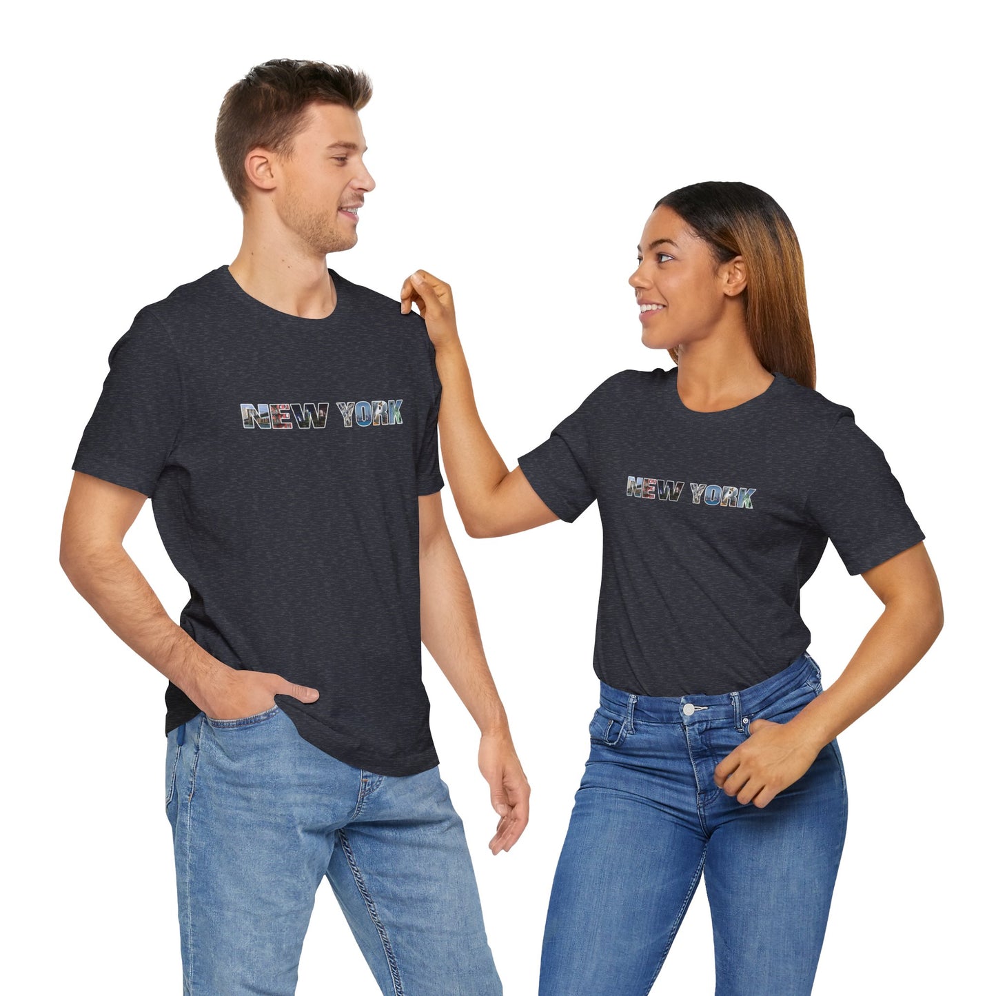 New York City Collage Shirt – Unisex T-Shirt with “NEW YORK” Photo Letter Design
