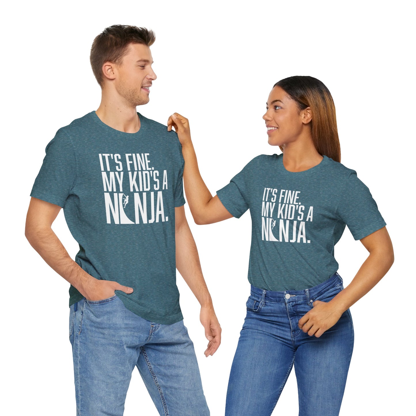Custom Ninja Mom or Dad T-Shirt – “It’s Fine, My Kid’s a Ninja” Funny Custom Shirt