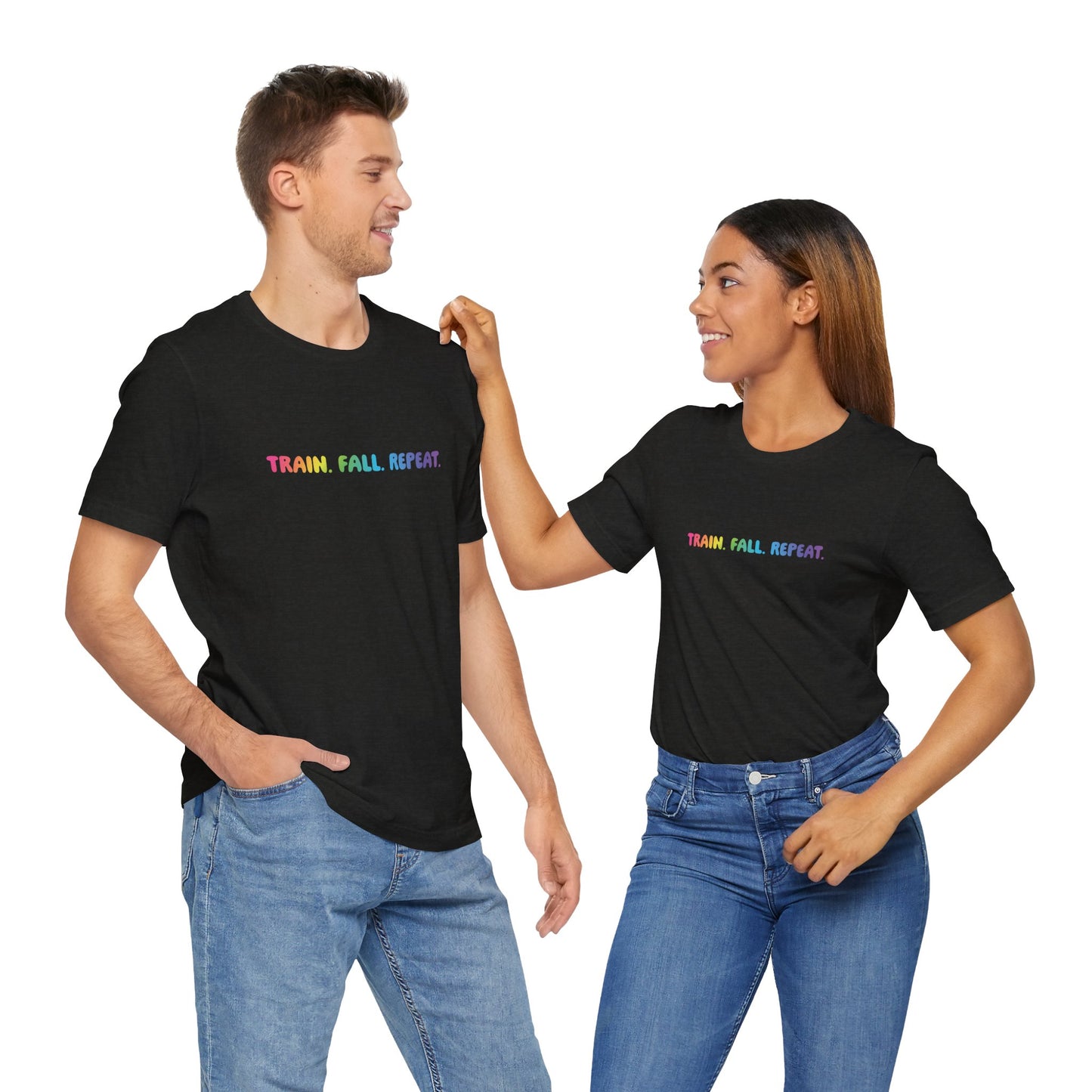 Ninja Warrior TRAIN. FALL. REPEAT. T-Shirt – Optional Gradient Text, Youth & Adult Sizes