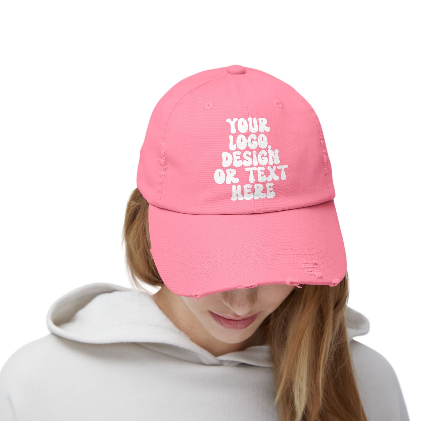 Custom Distressed Baseball Cap – Unisex Printed Hat