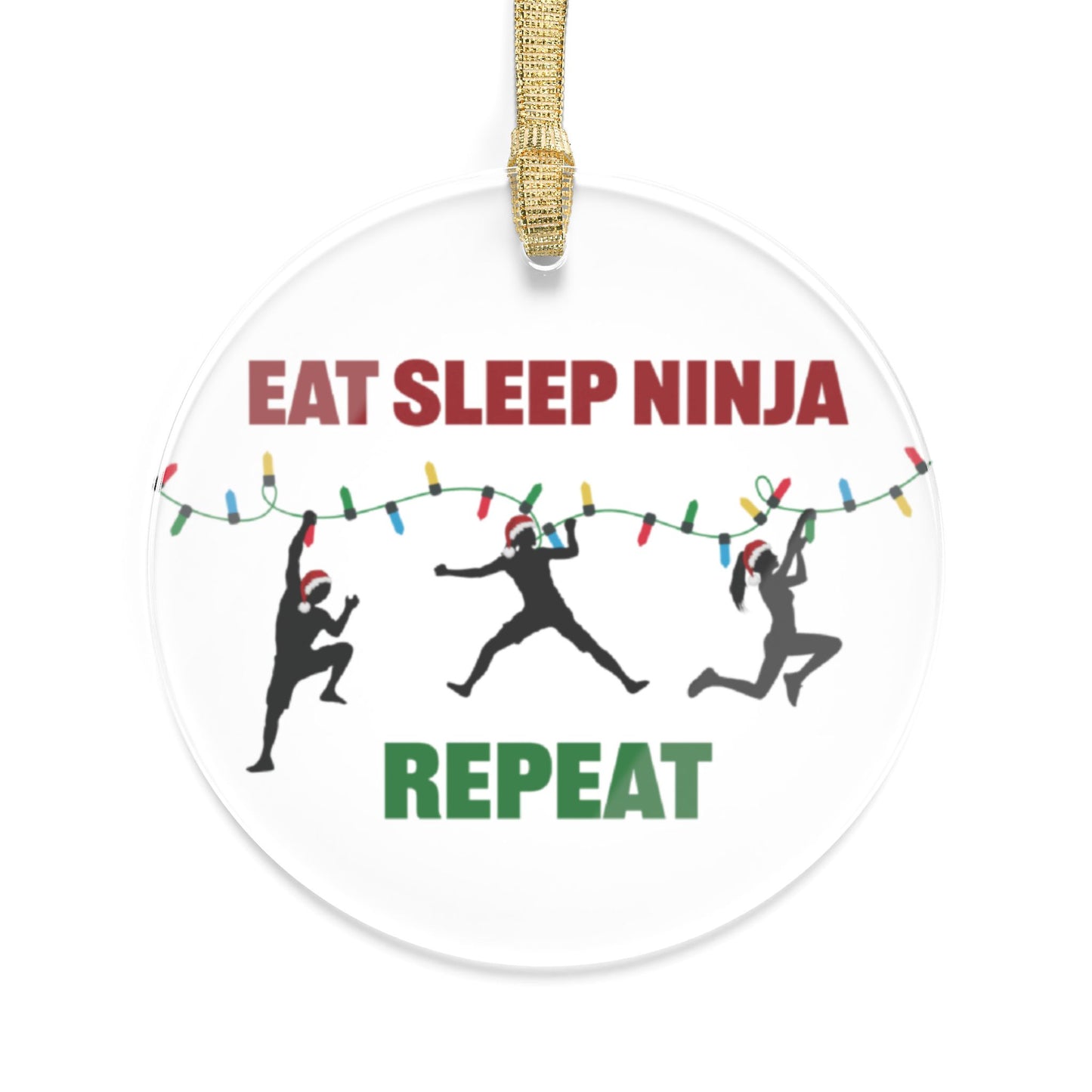 Eat Sleep Ninja Repeat Christmas Ornament – Holiday Tree Decoration