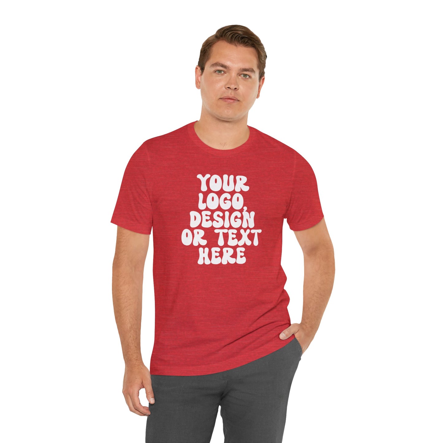 CUSTOM Text, Design or Logo - Unisex T-Shirt (Adult) HEATHER COLORS